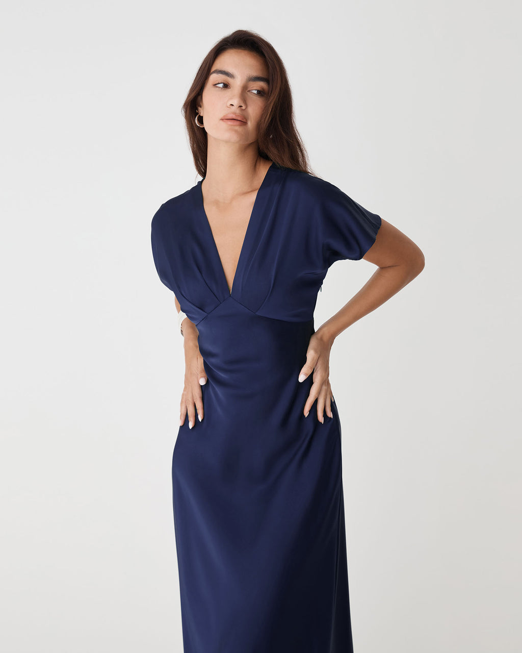Catalina V-Neck Satin Dress