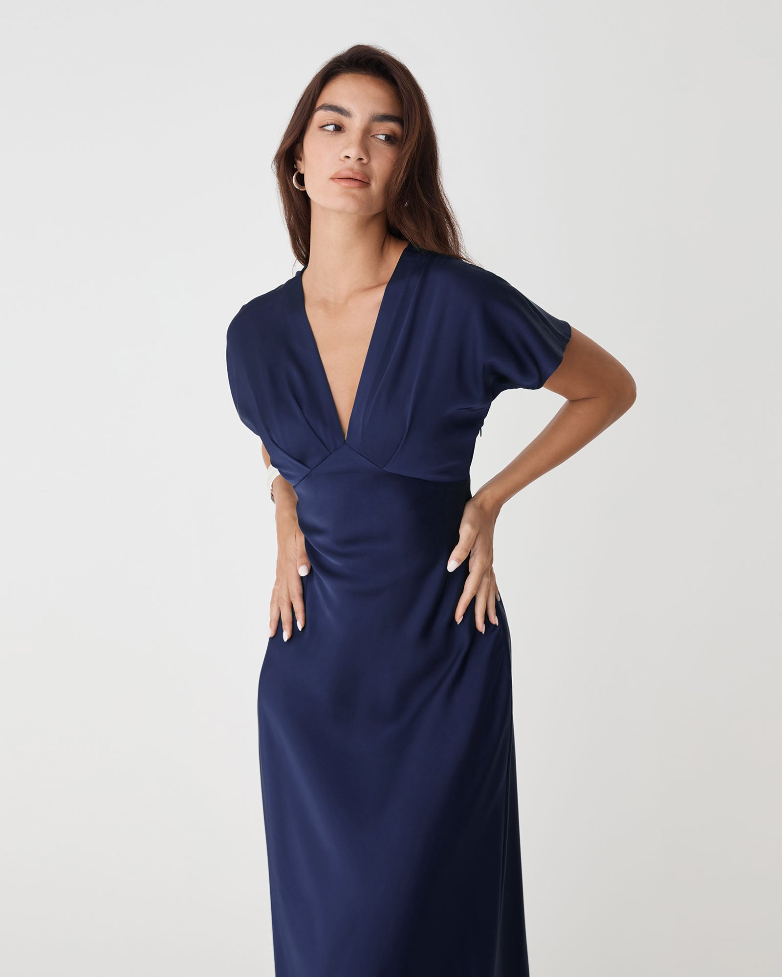 Catalina V-Neck Satin Dress