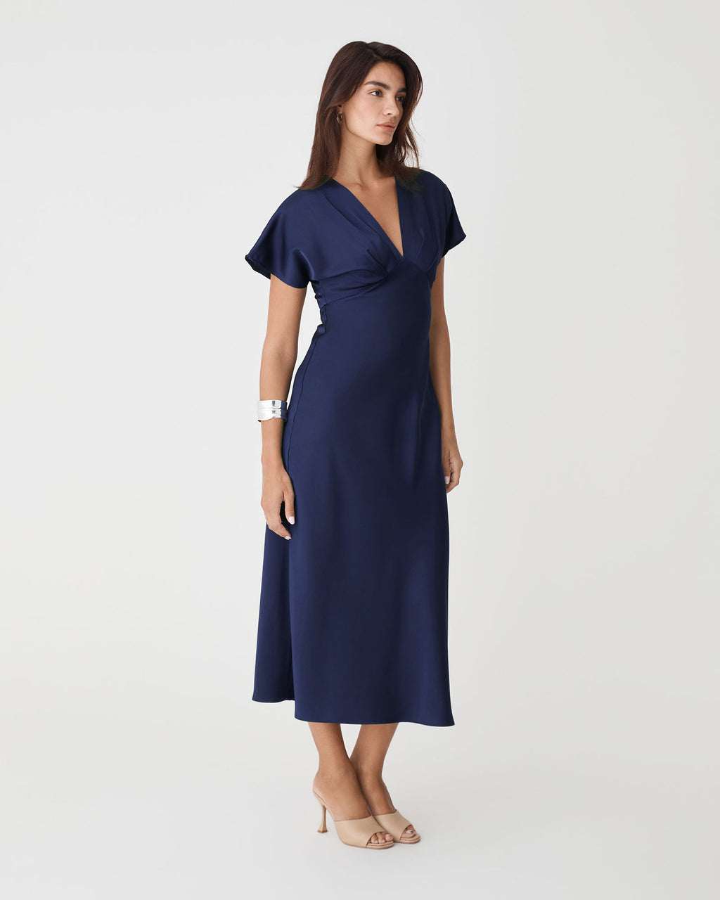 Catalina V-Neck Satin Dress