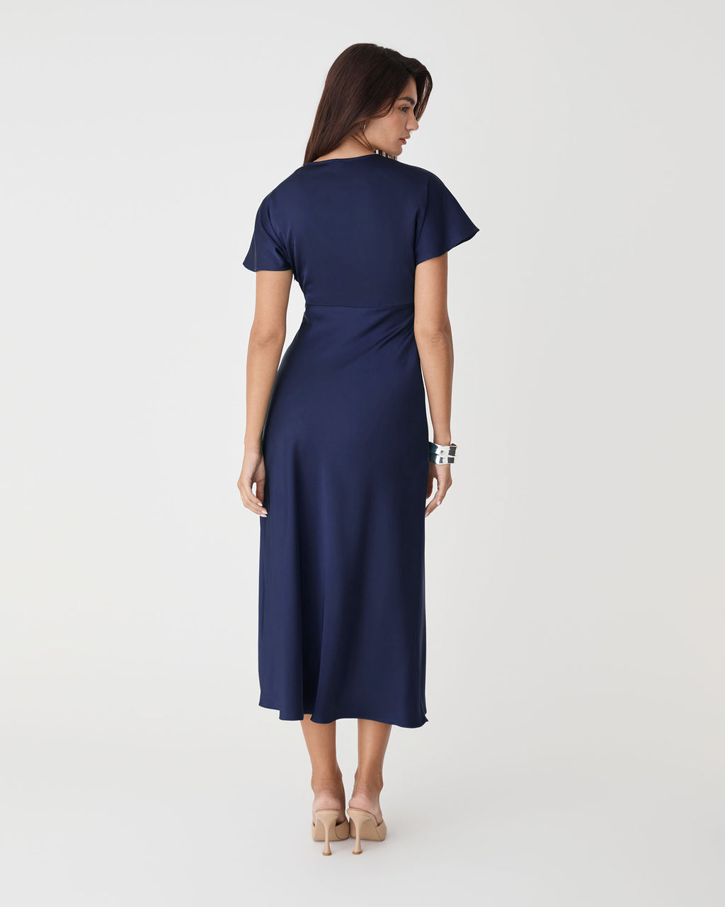 Catalina V-Neck Satin Dress