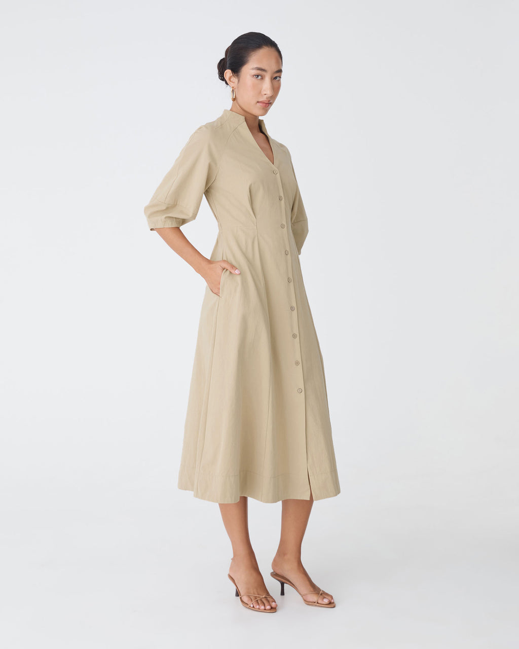 Lyn Lantern Sleeve Shirt Dress