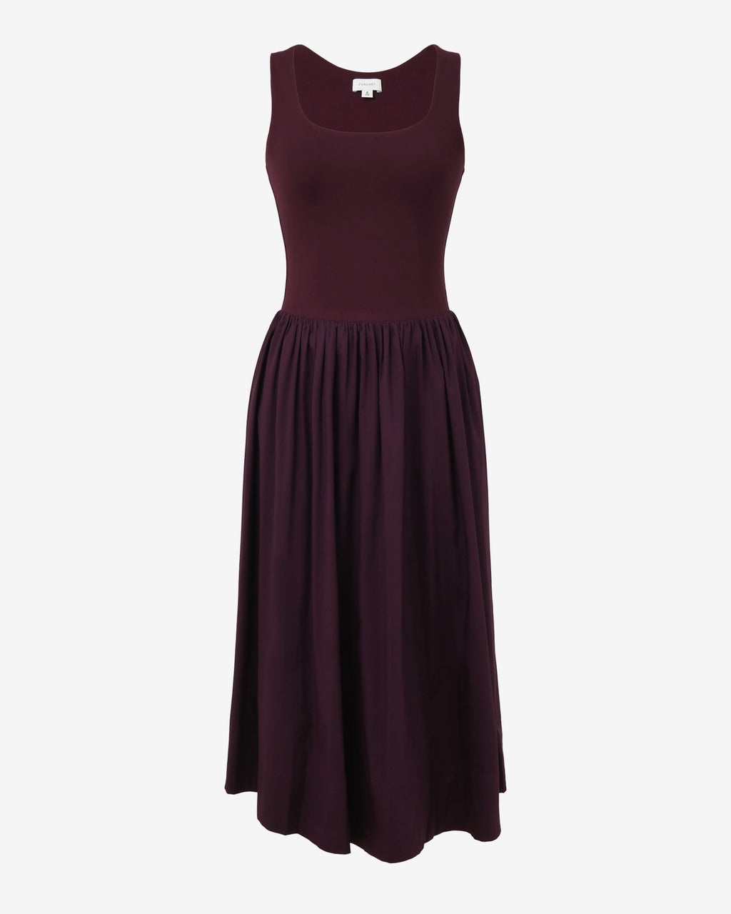 Soho Knit & Poplin Midi Dress