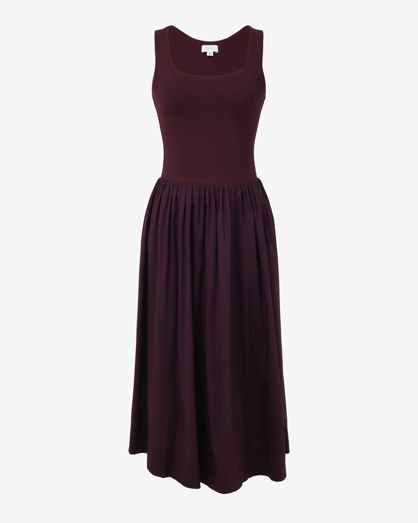 Soho Knit & Poplin Midi Dress
