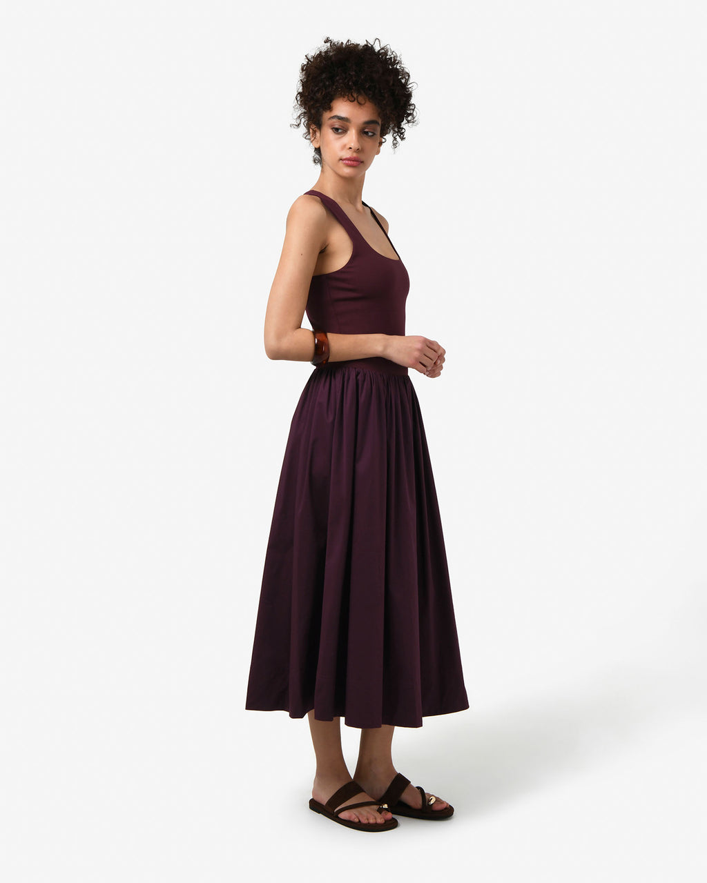 Soho Knit & Poplin Midi Dress