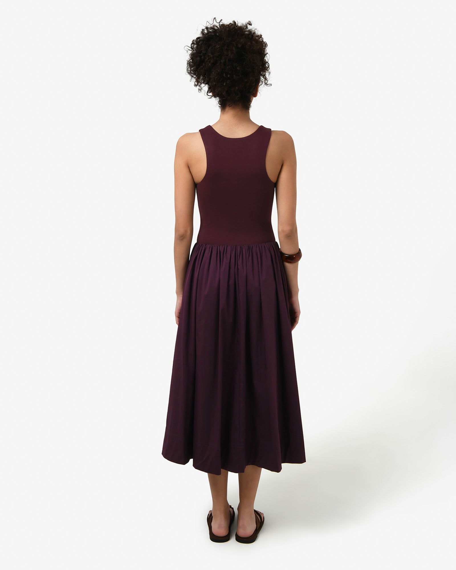Soho Knit & Poplin Midi Dress