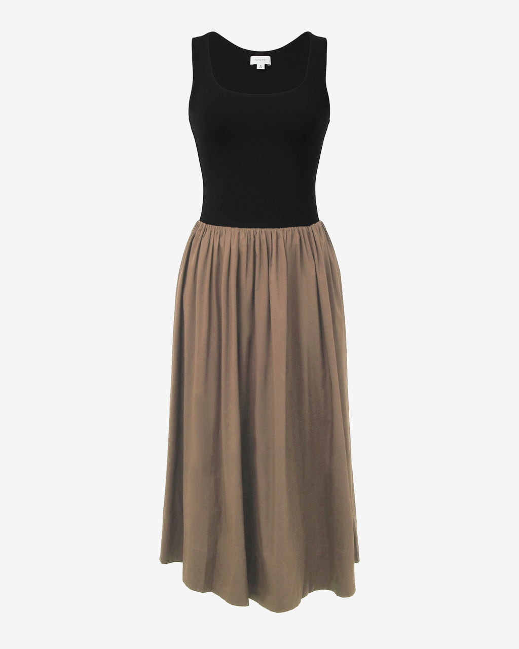 Soho Knit & Poplin Midi Dress