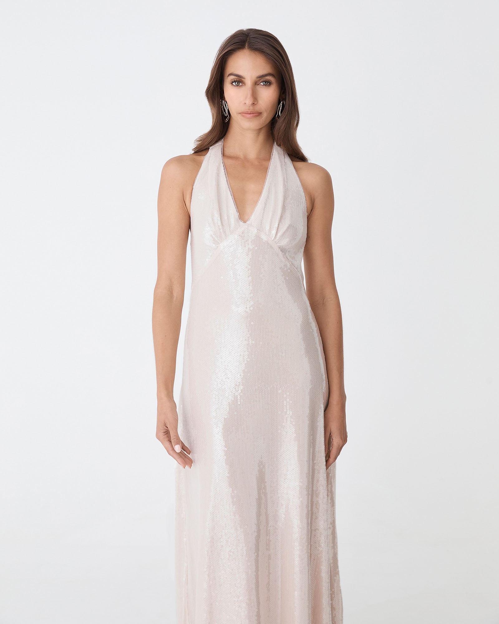 Ariana Sequin Halter Dress
