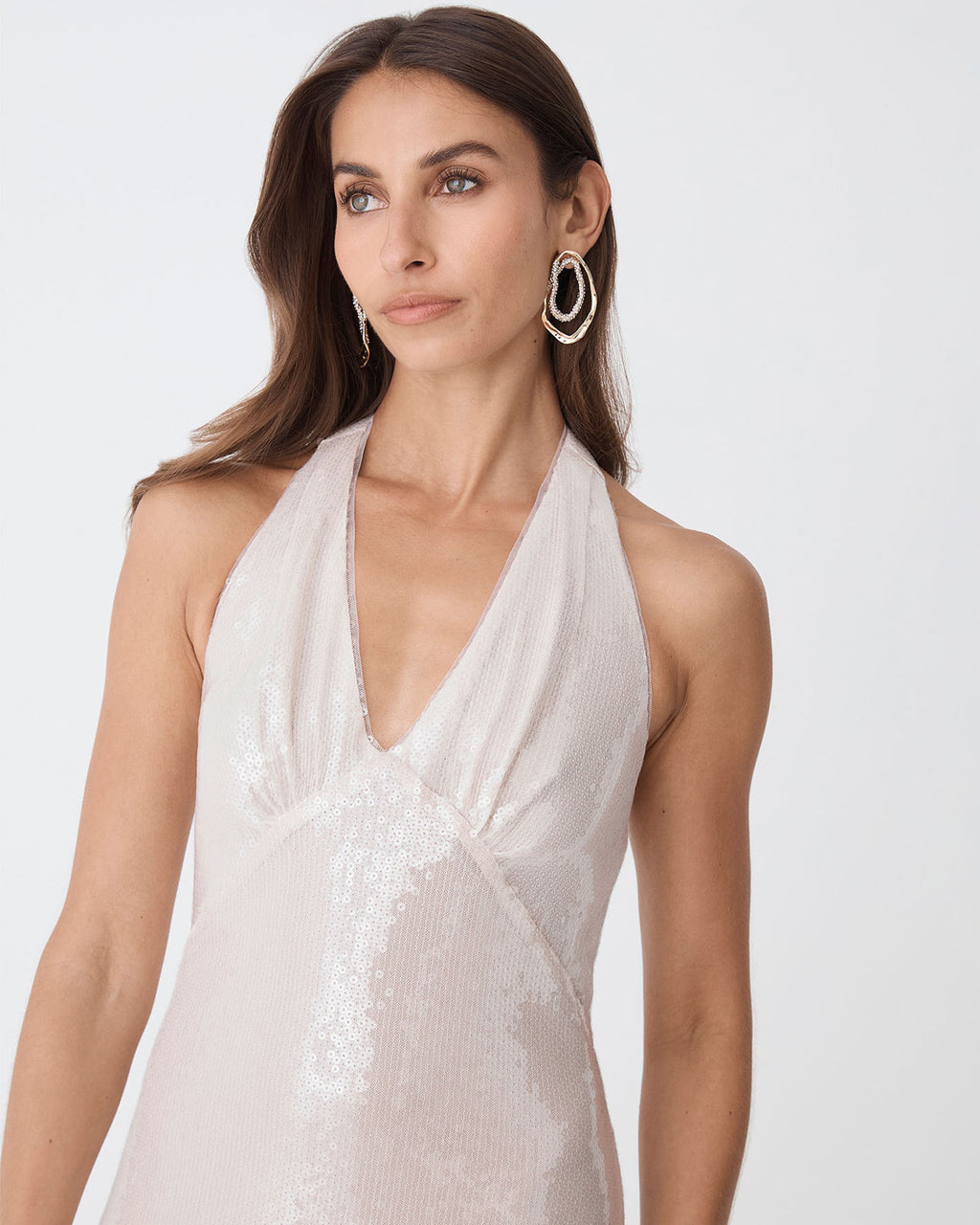 Ariana Sequin Halter Dress