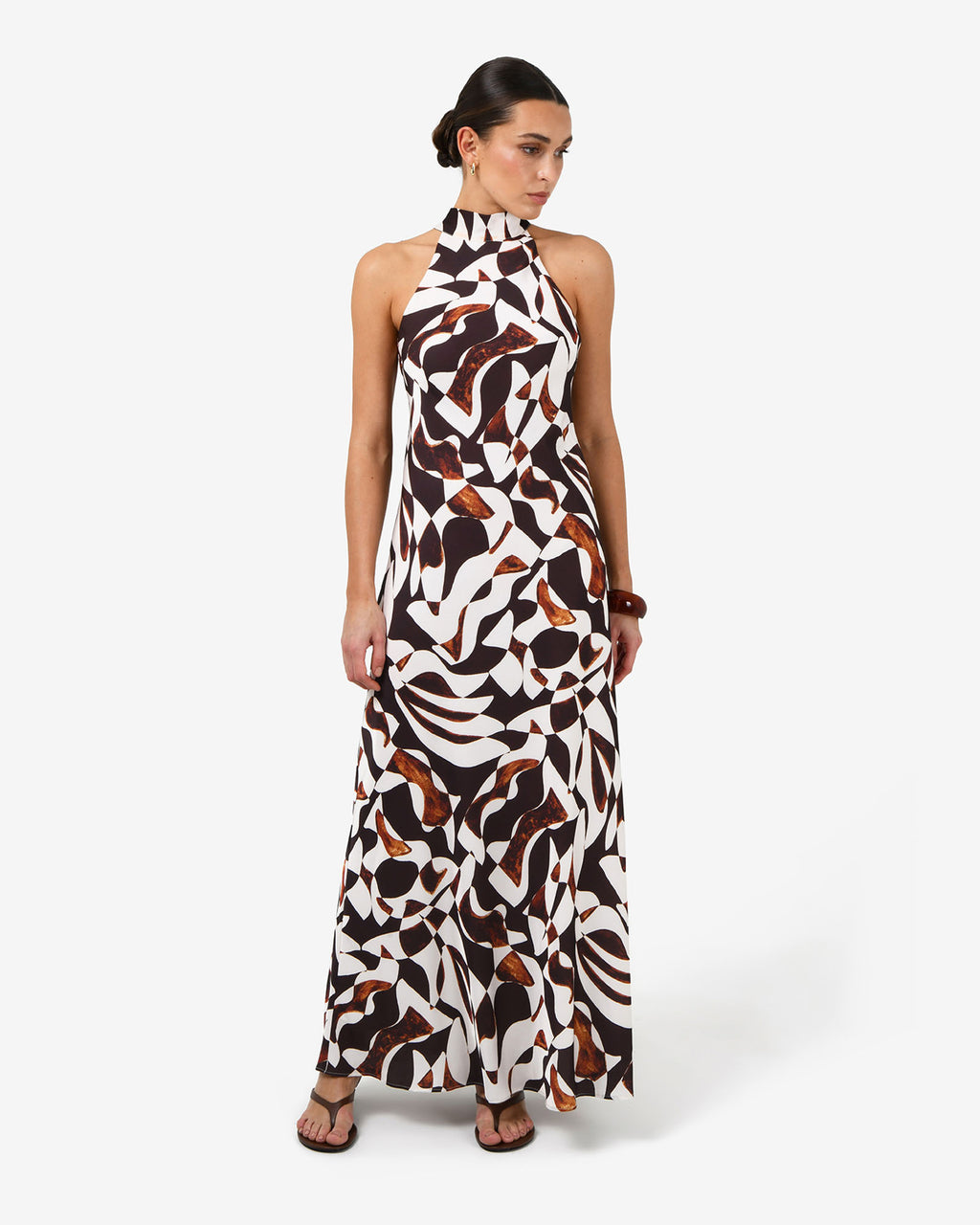 Hazel Printed Halter Dress