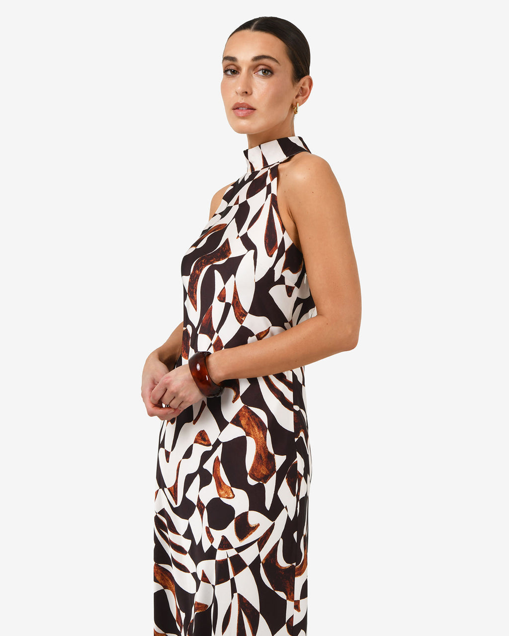 Hazel Printed Halter Dress