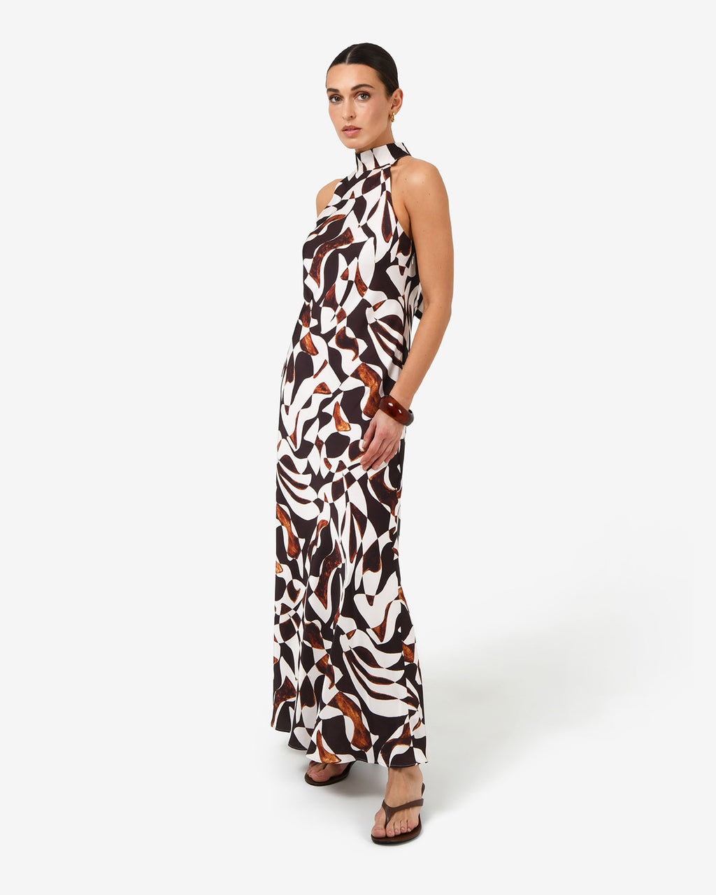 Hazel Printed Halter Dress
