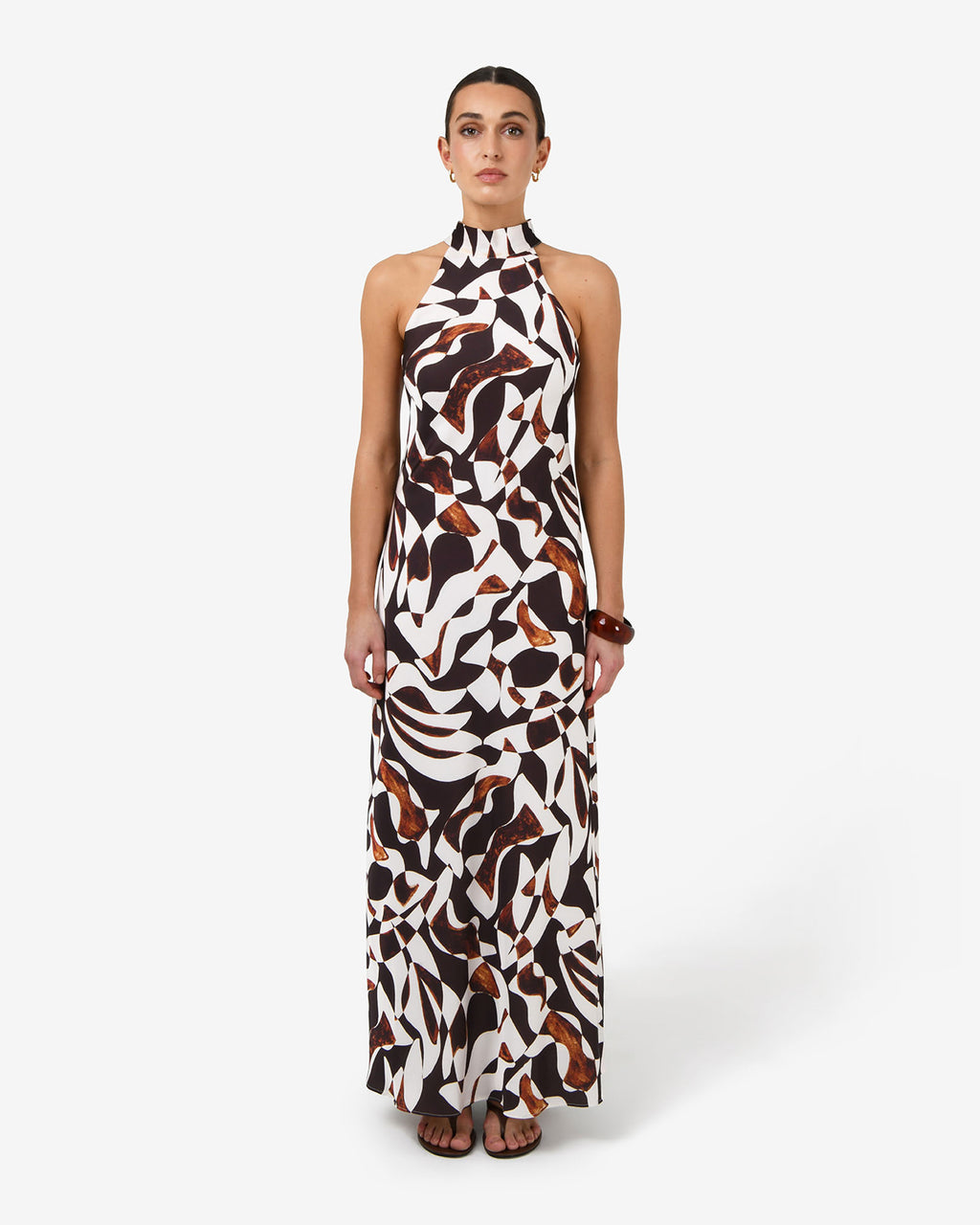 Hazel Printed Halter Dress