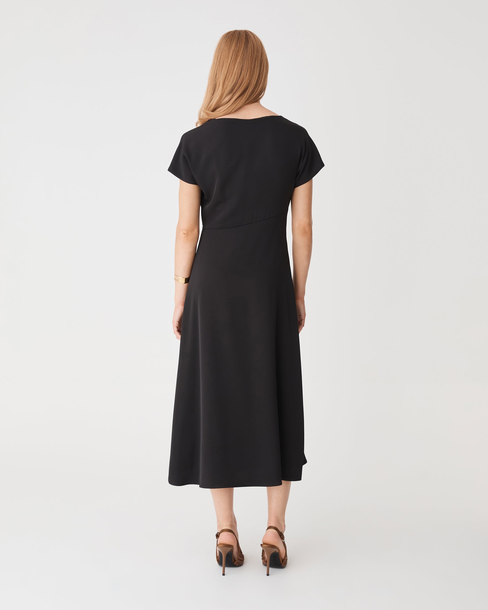 Bianca Side Pleat Midi Dress