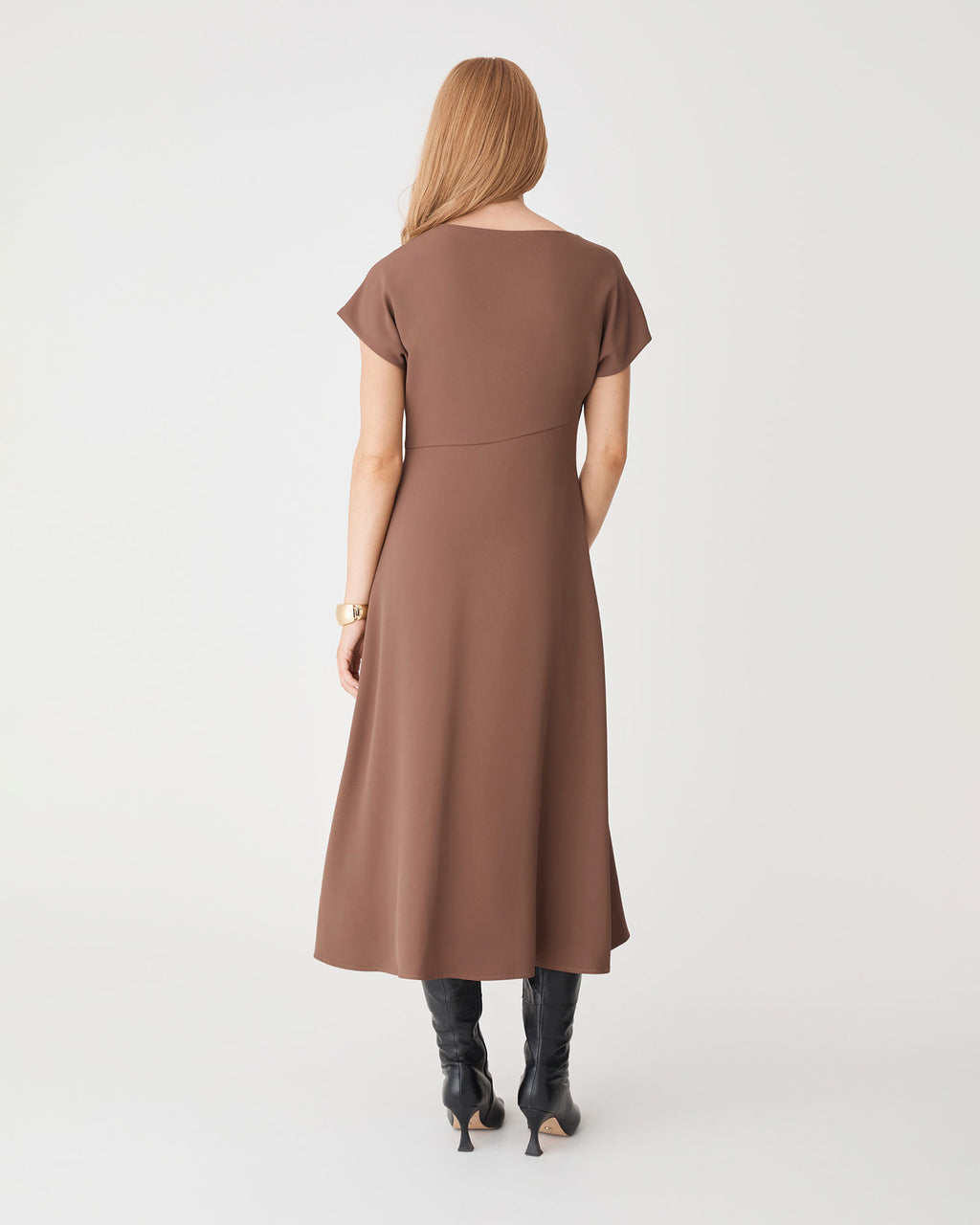 Bianca Side Pleat Midi Dress