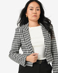 Bennet Houndstooth Crop Blazer