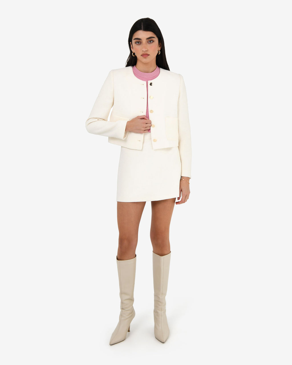 Cynthia Crop Tweed Jacket