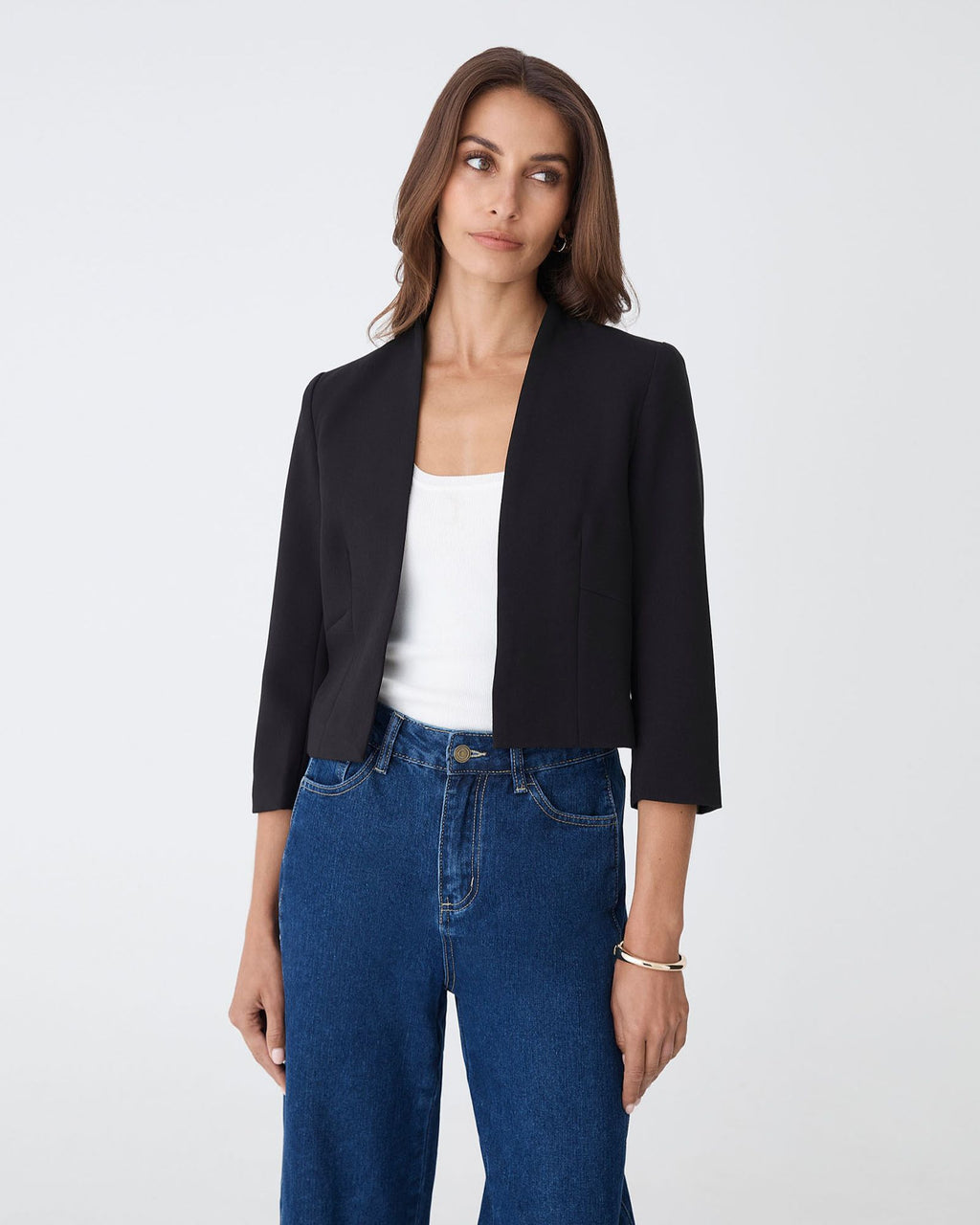 Nikki Collarless Crop Jacket