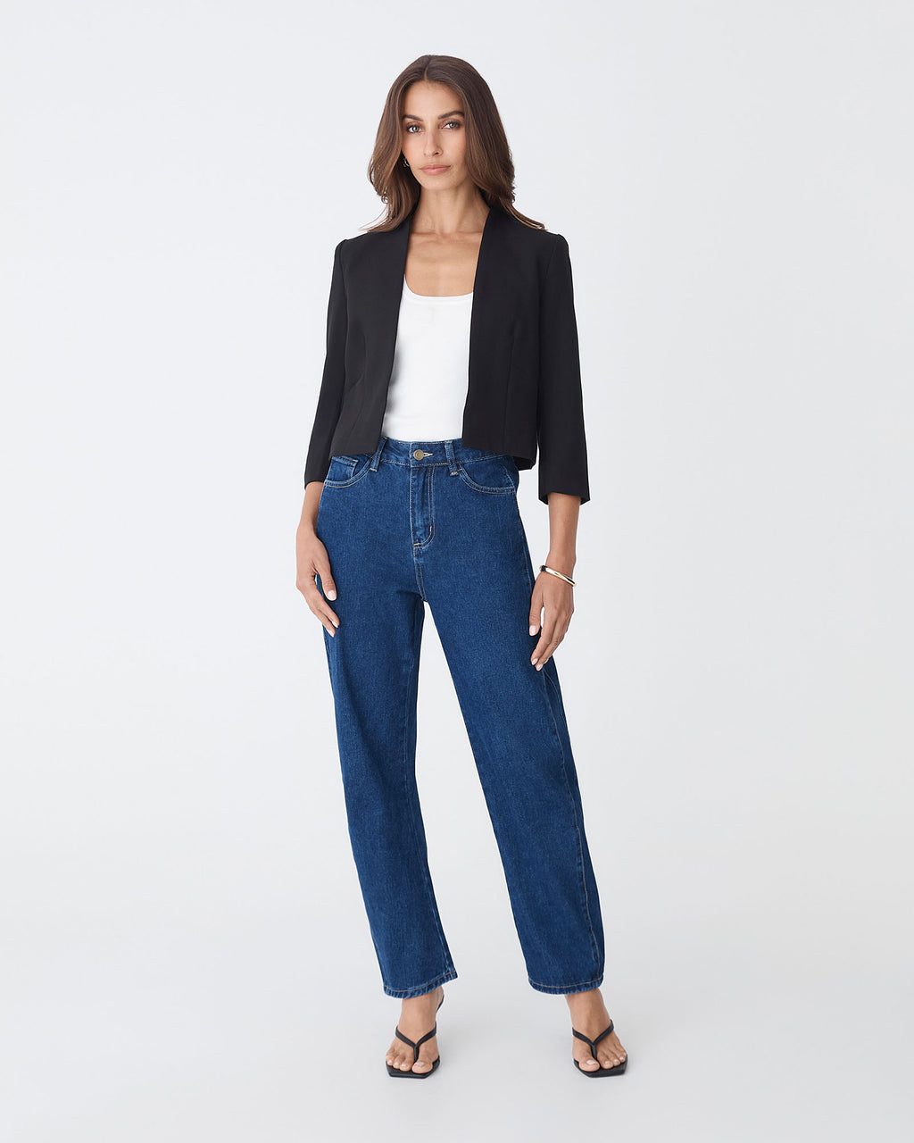 Nikki Collarless Crop Jacket