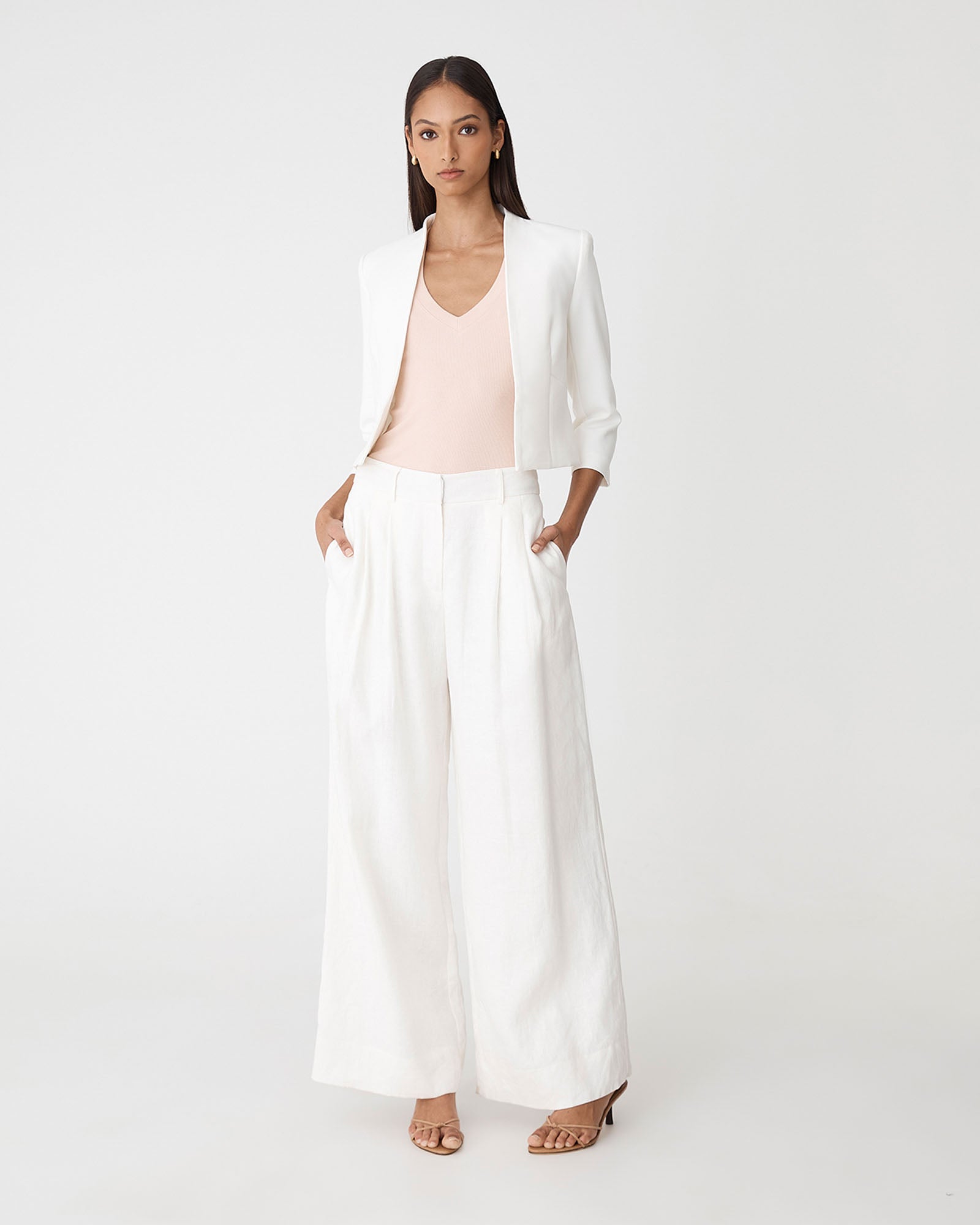 Nikki Collarless Crop Jacket