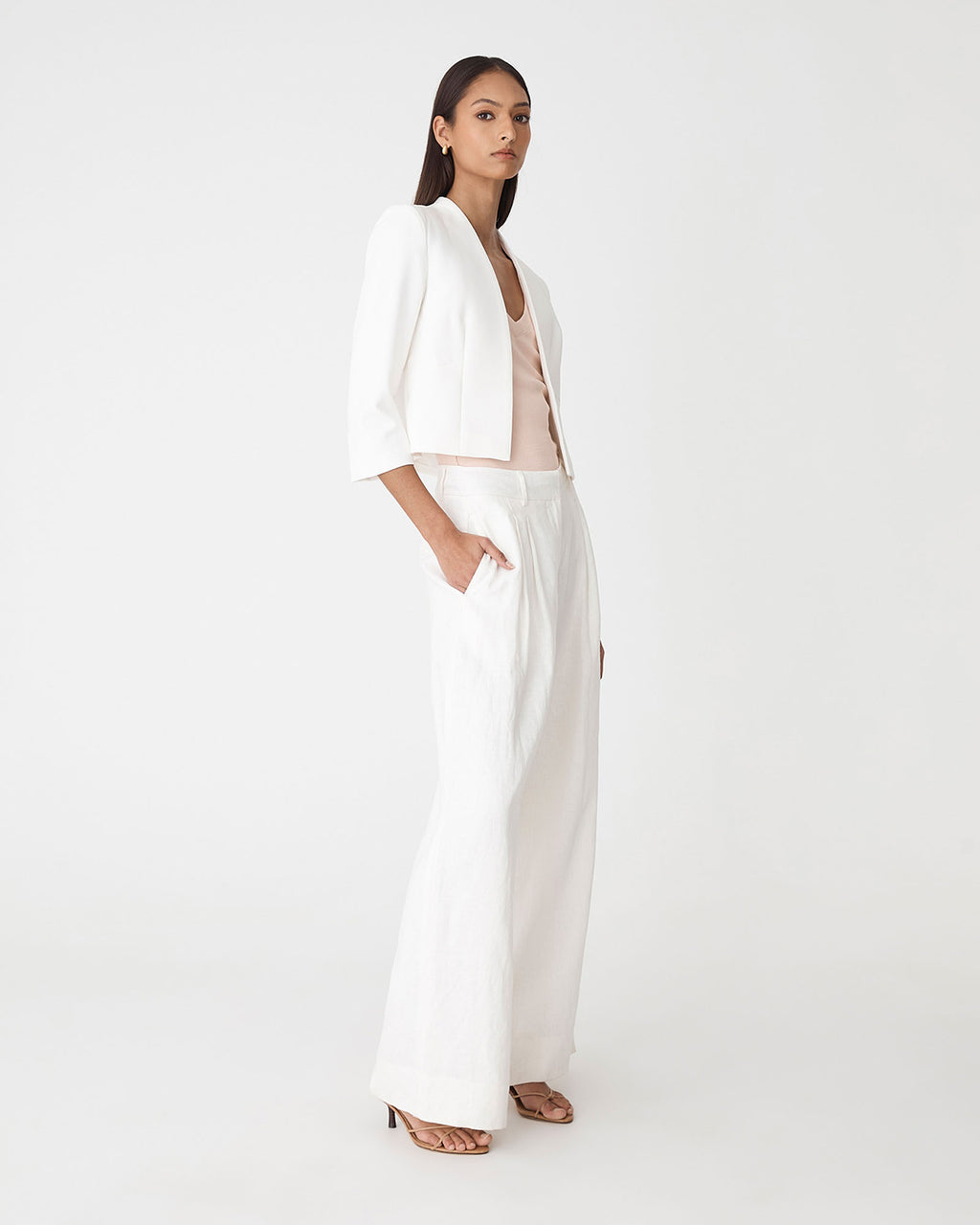 Nikki Collarless Crop Jacket