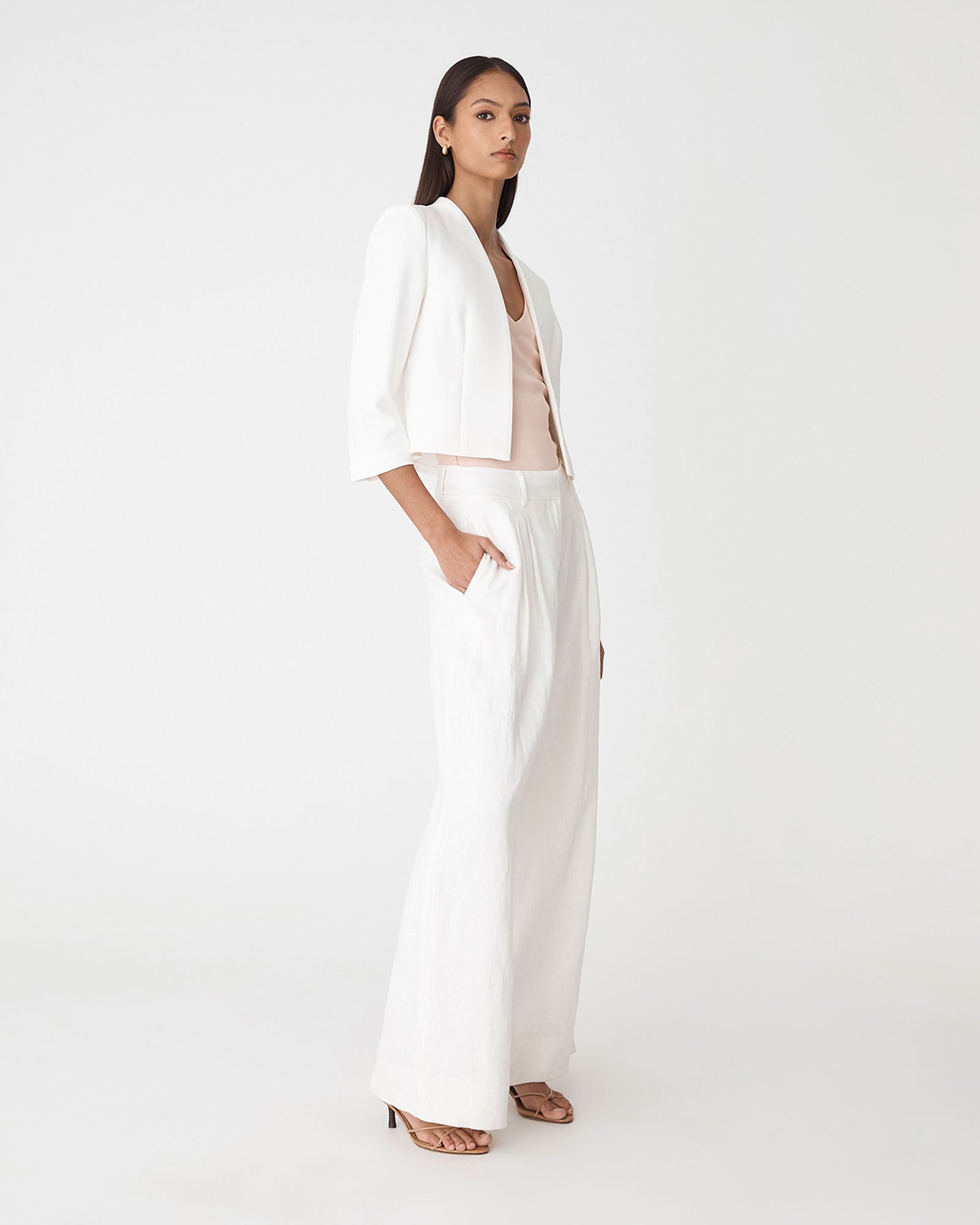 Nikki Collarless Crop Jacket