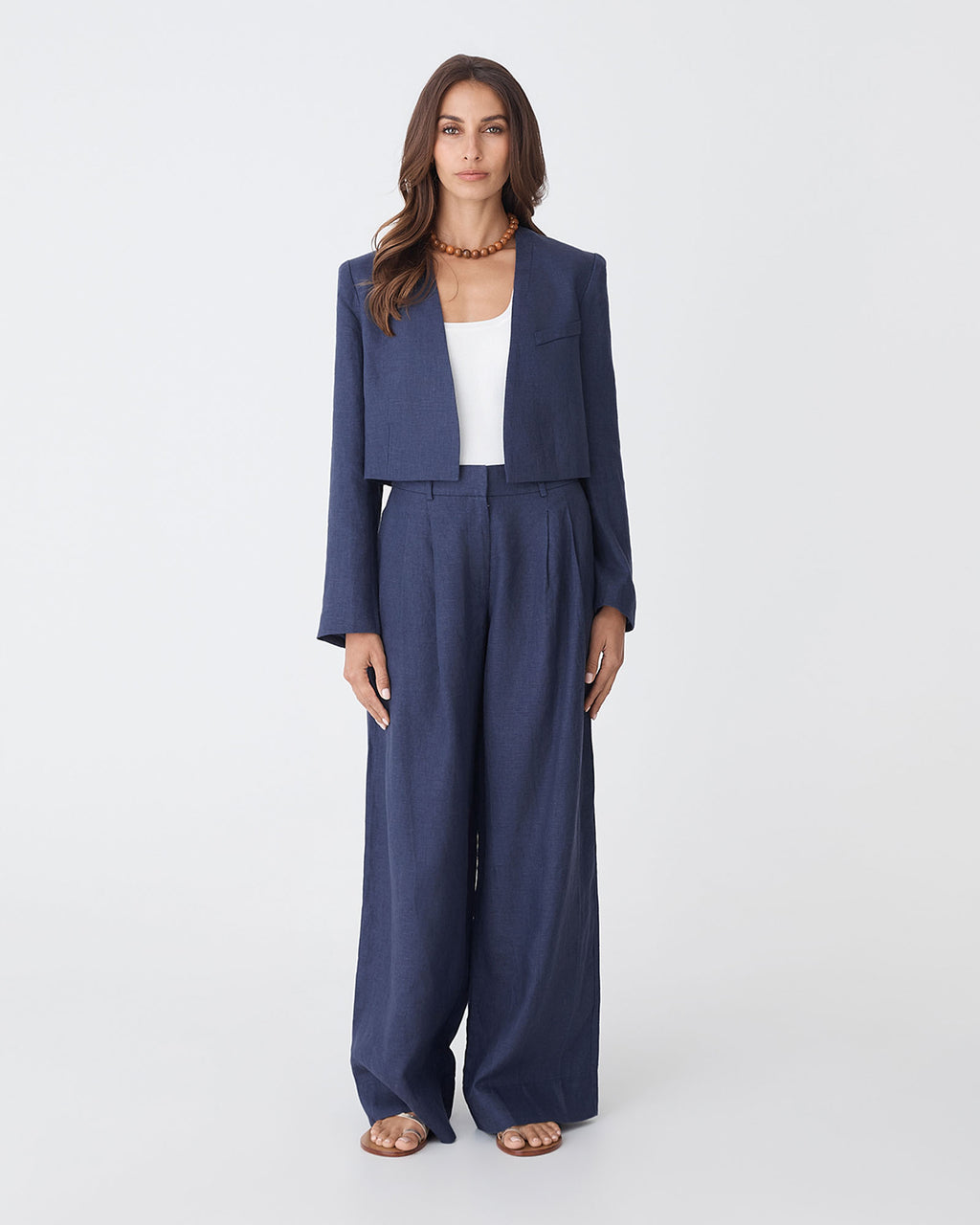 Ami Cropped Linen Jacket