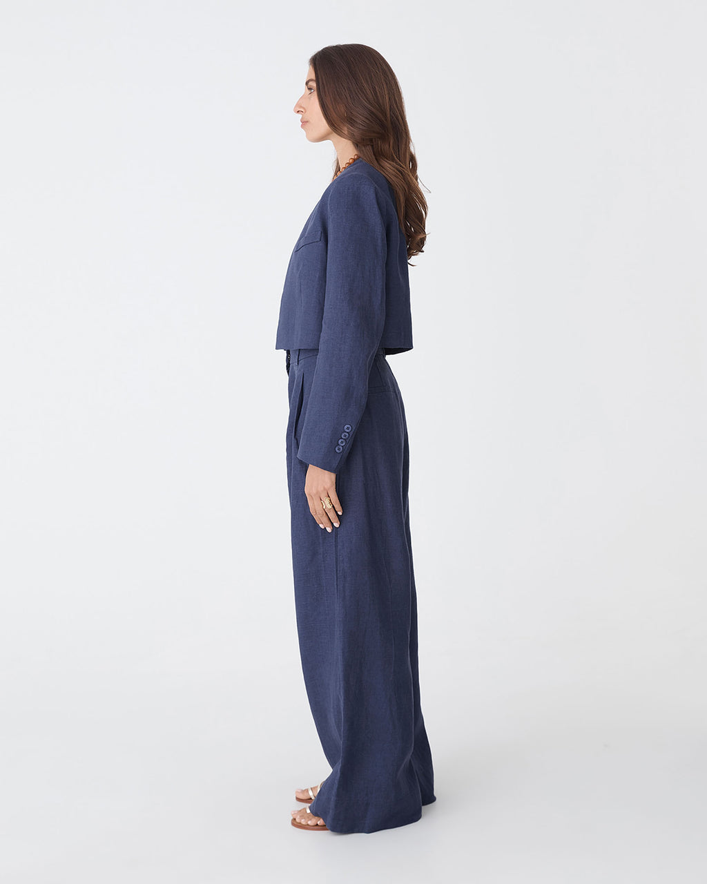 Ami Cropped Linen Jacket