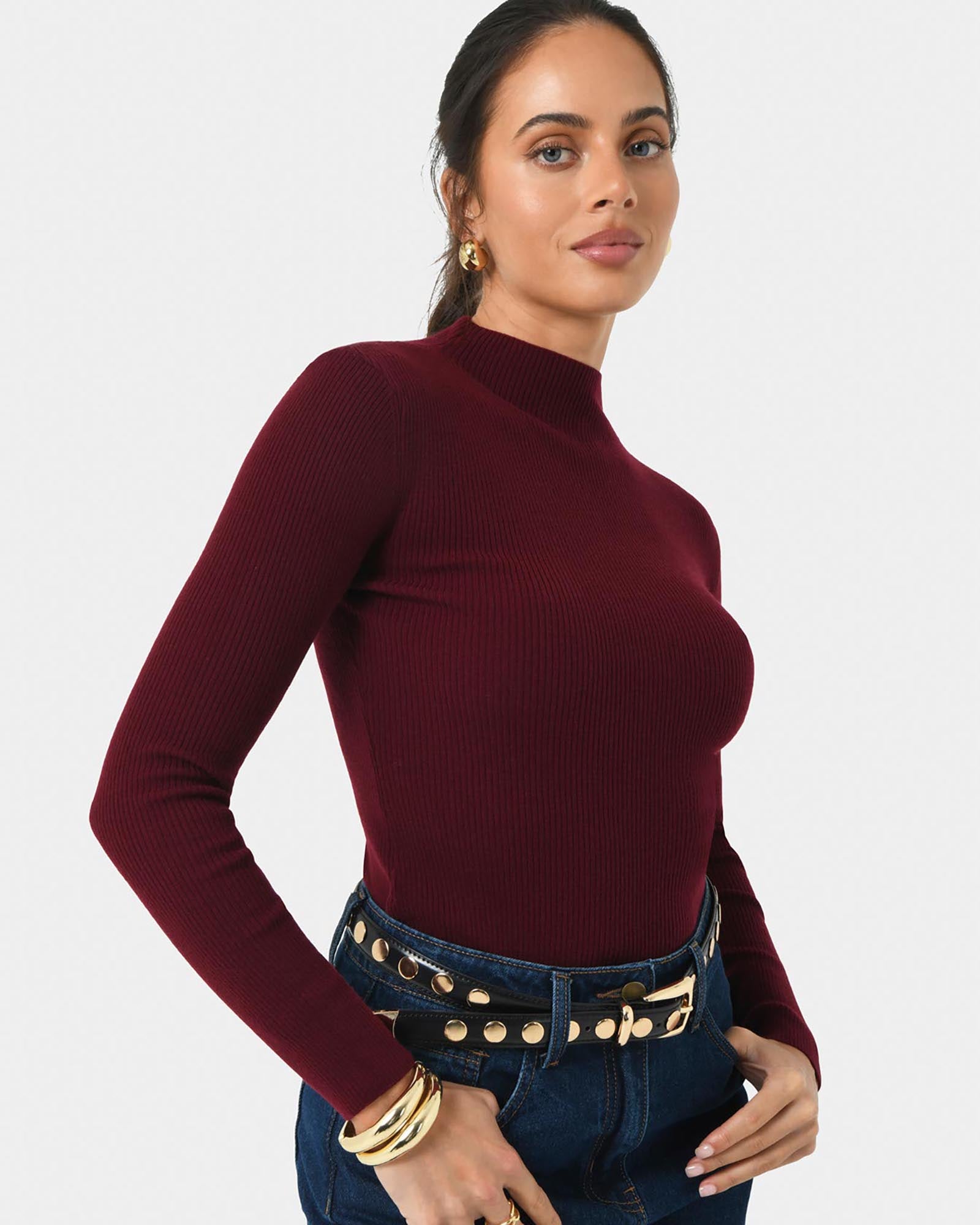 Avelyn Mock Neck Knit