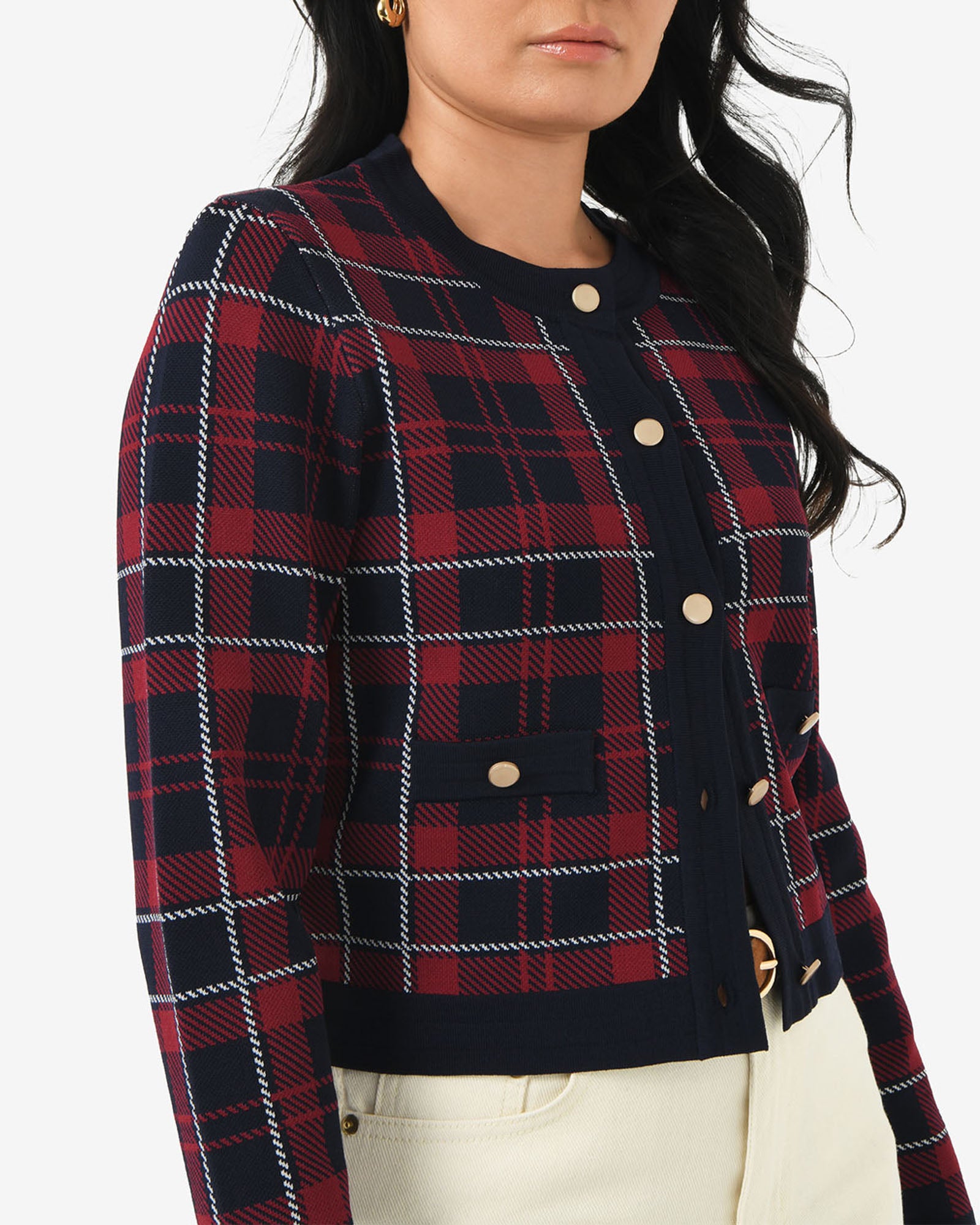 Siane Check Knit Cardigan