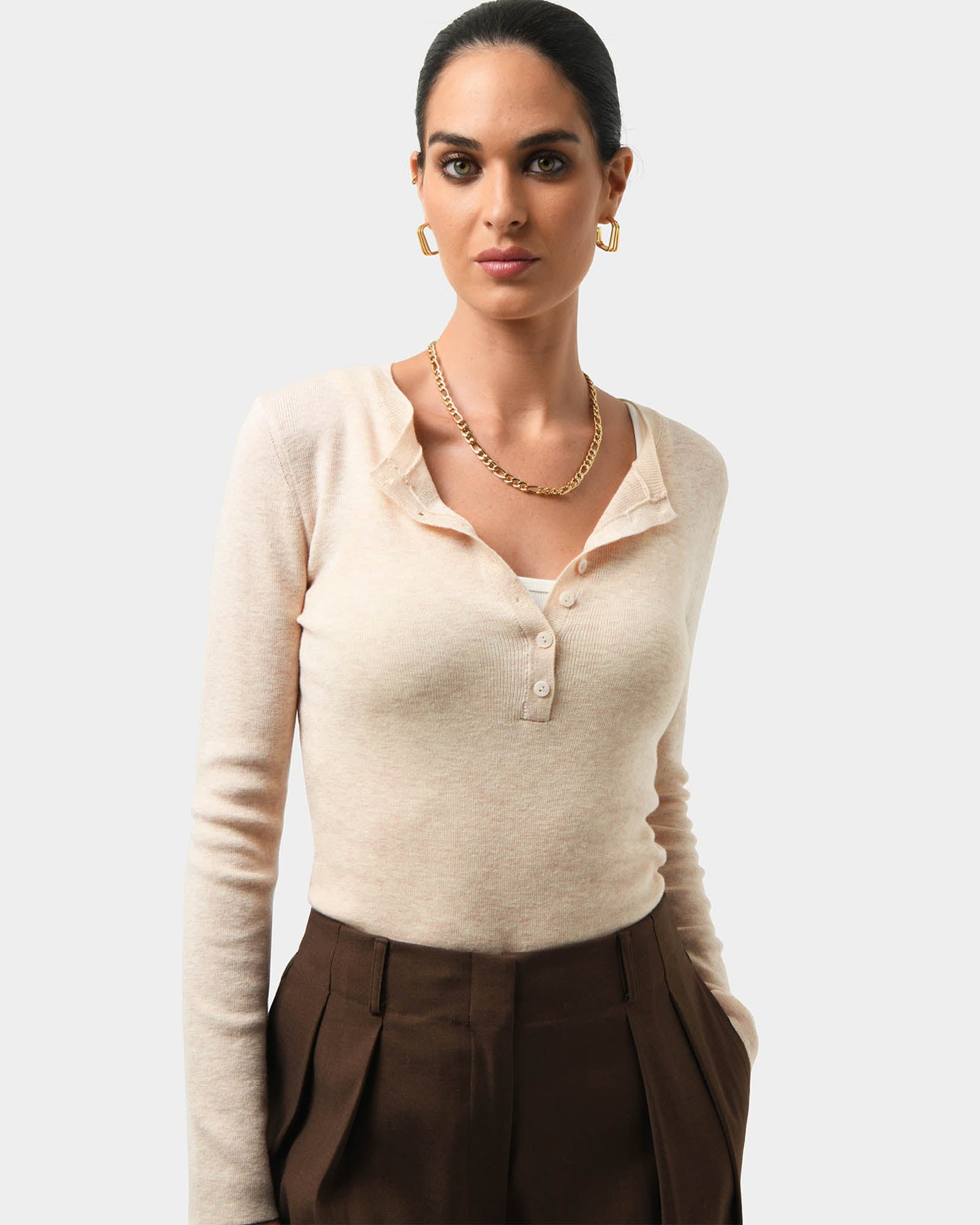 Henley Button Up Knit