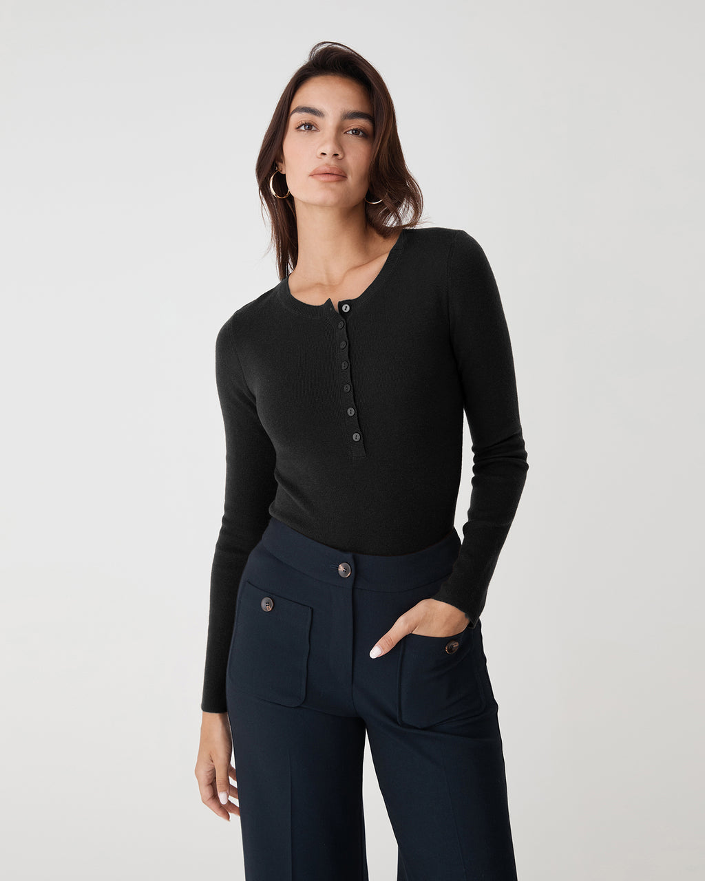Henley Button Up Knit
