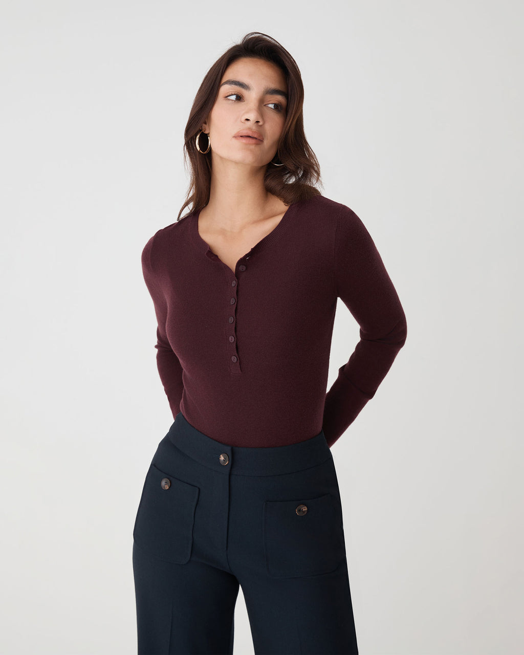 Henley Button Up Knit
