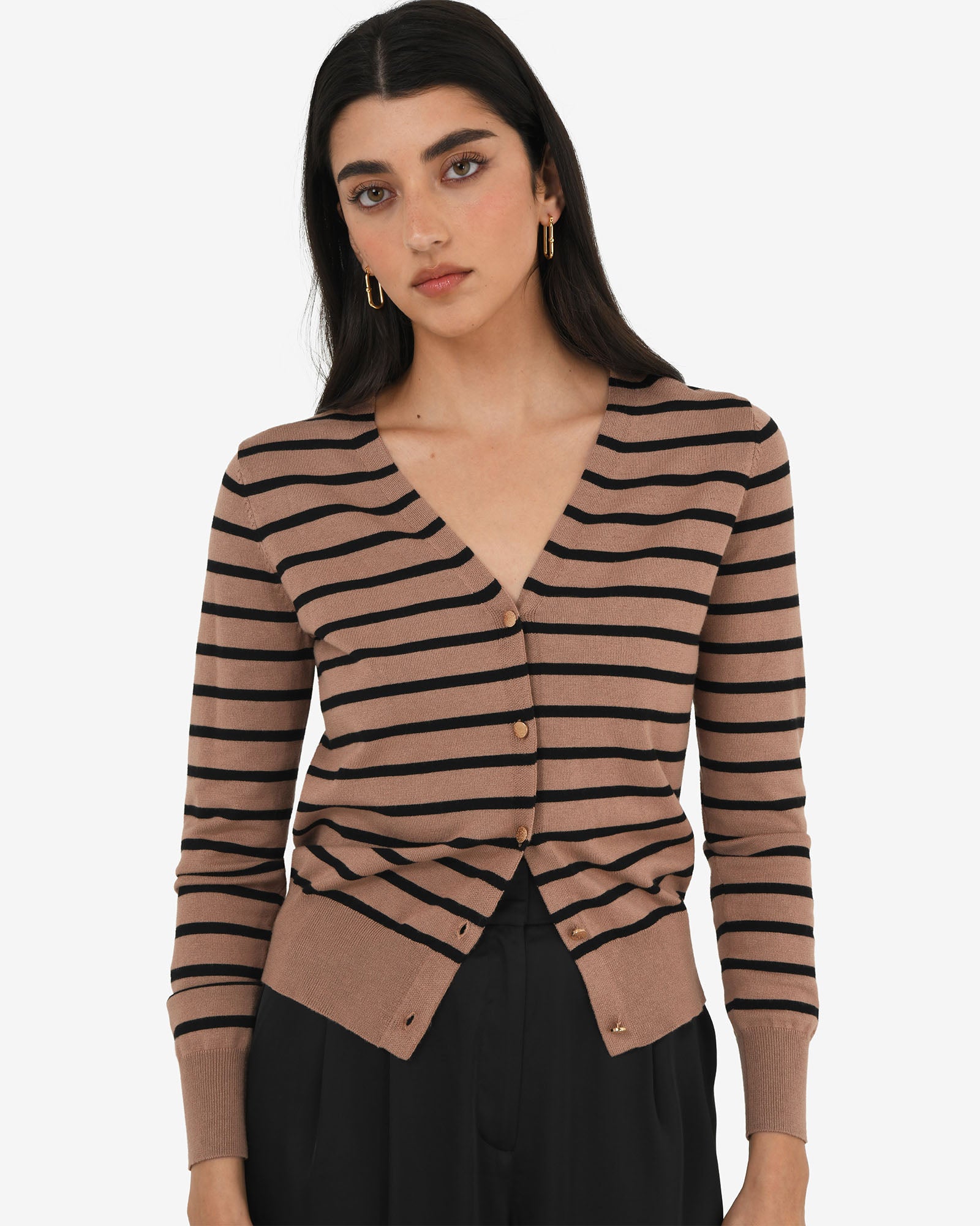Arabell V-neck Stripe Cardigan