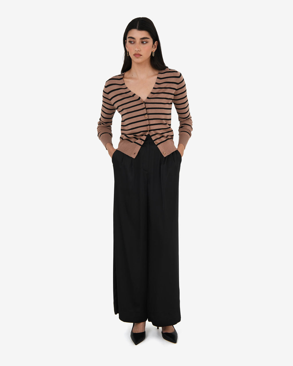 Arabell V-neck Stripe Cardigan