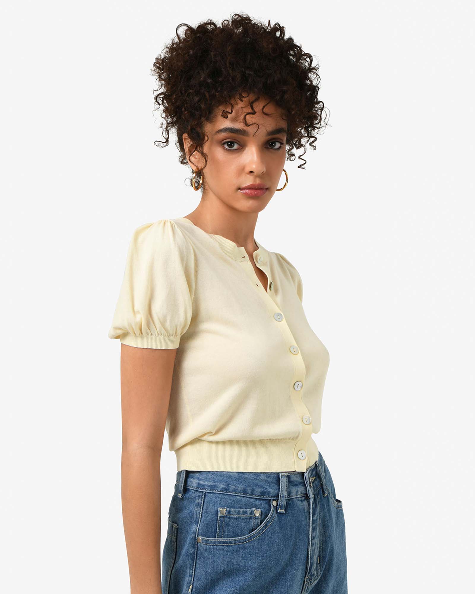 Cindy Puff Sleeve Cardigan