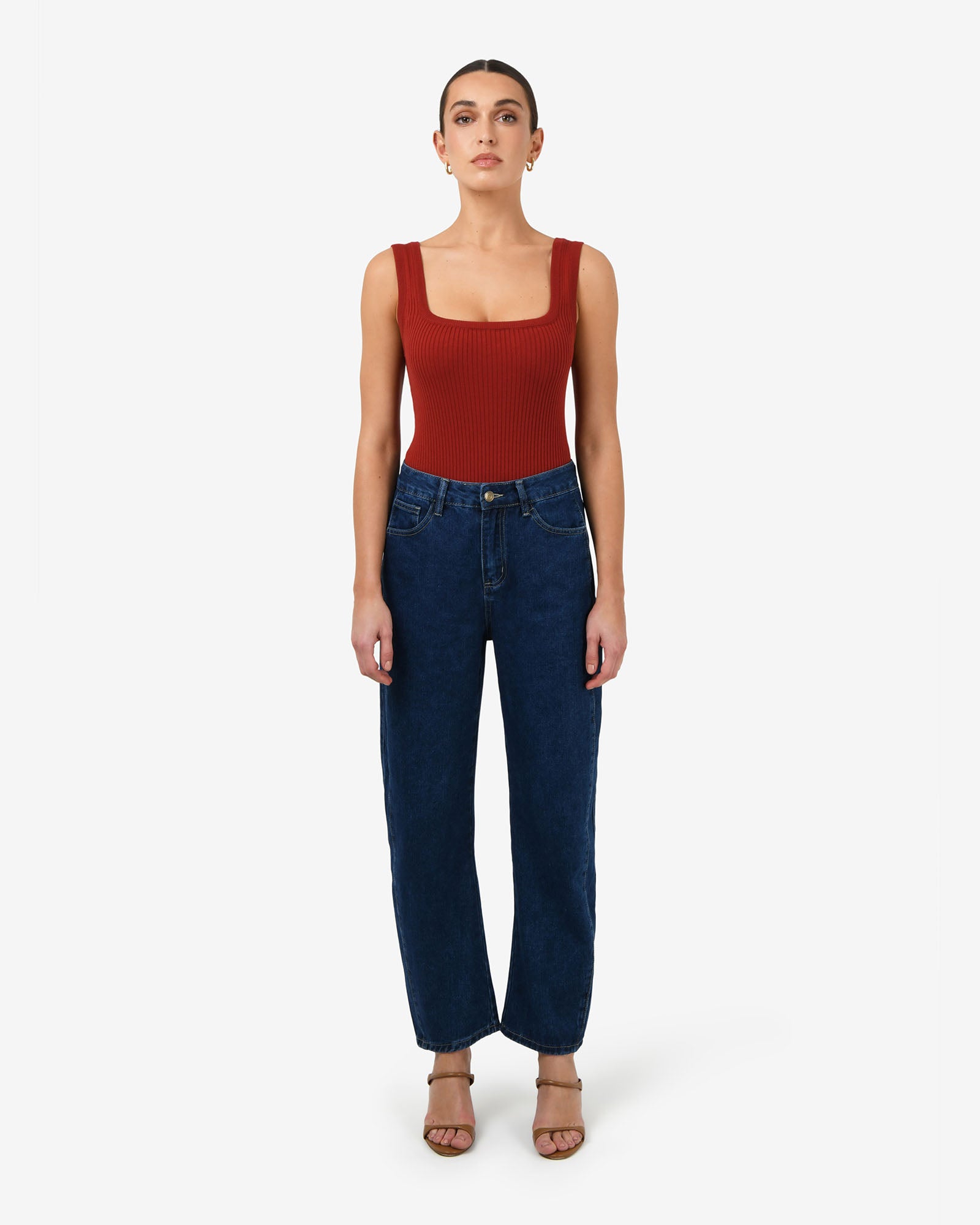 Ella Square Neck Rib Knit