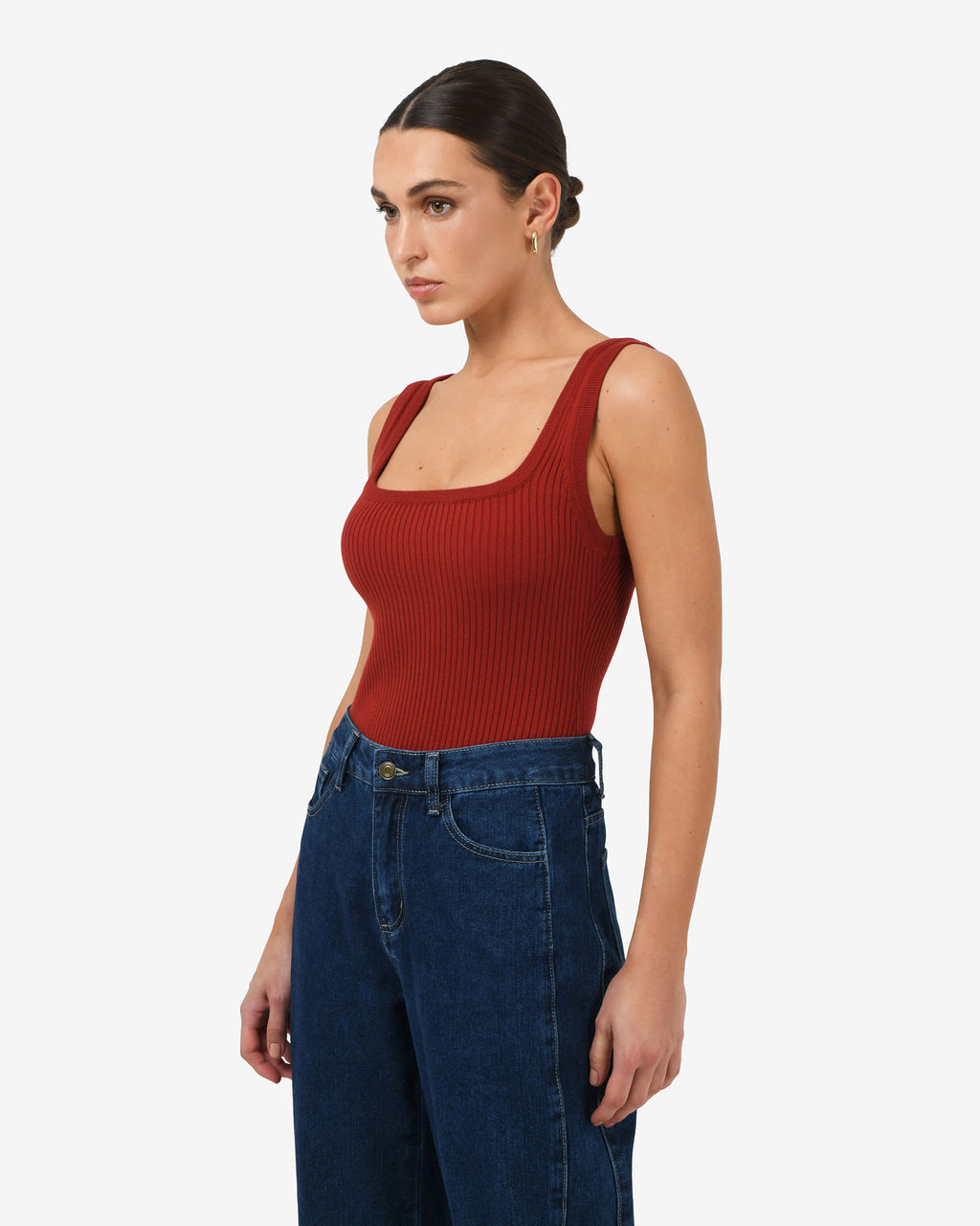 Ella Square Neck Rib Knit