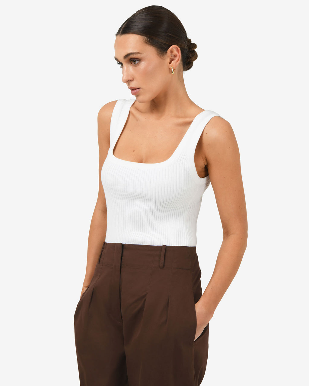 Ella Square Neck Rib Knit