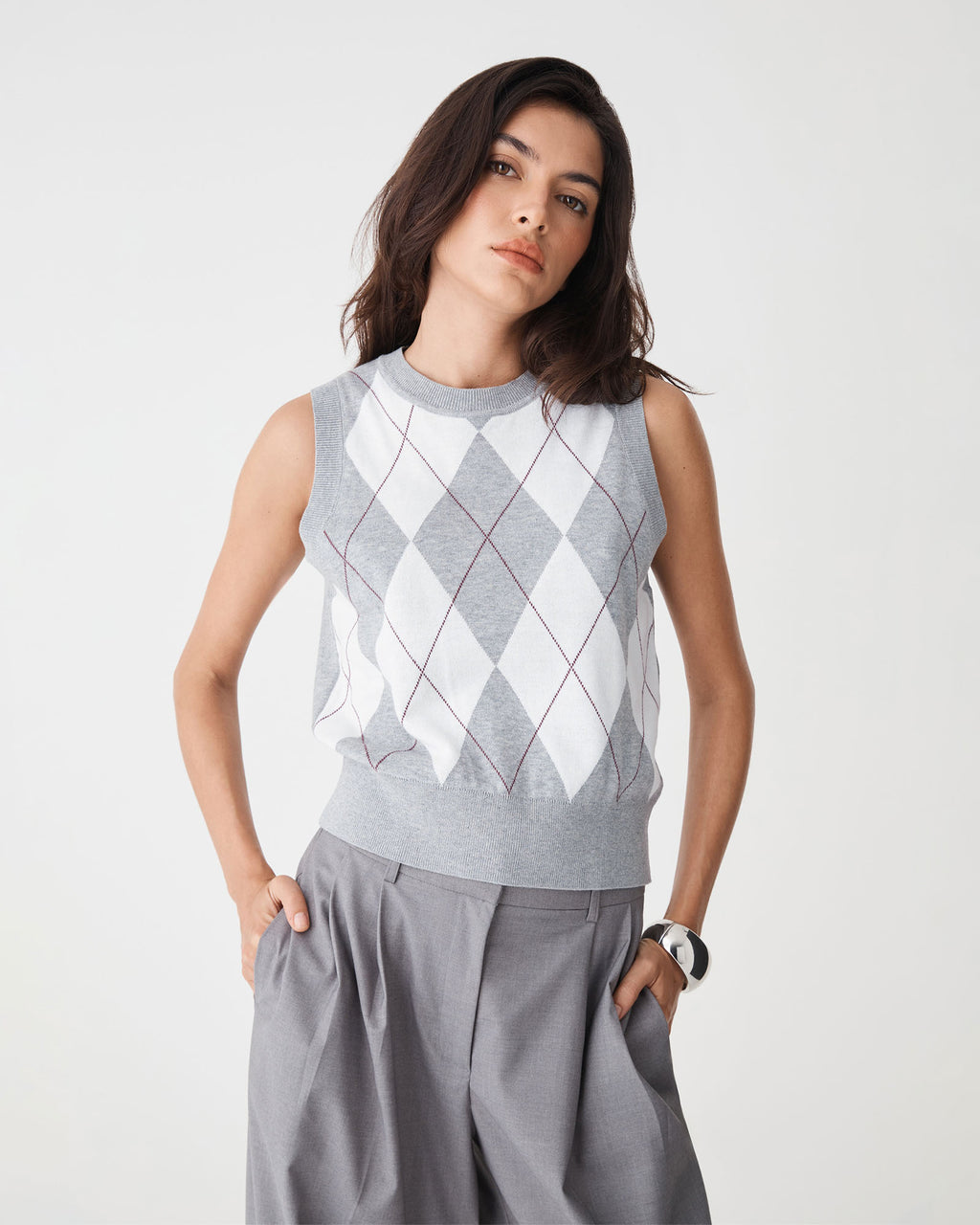 Jacinta Argyle Knit Vest