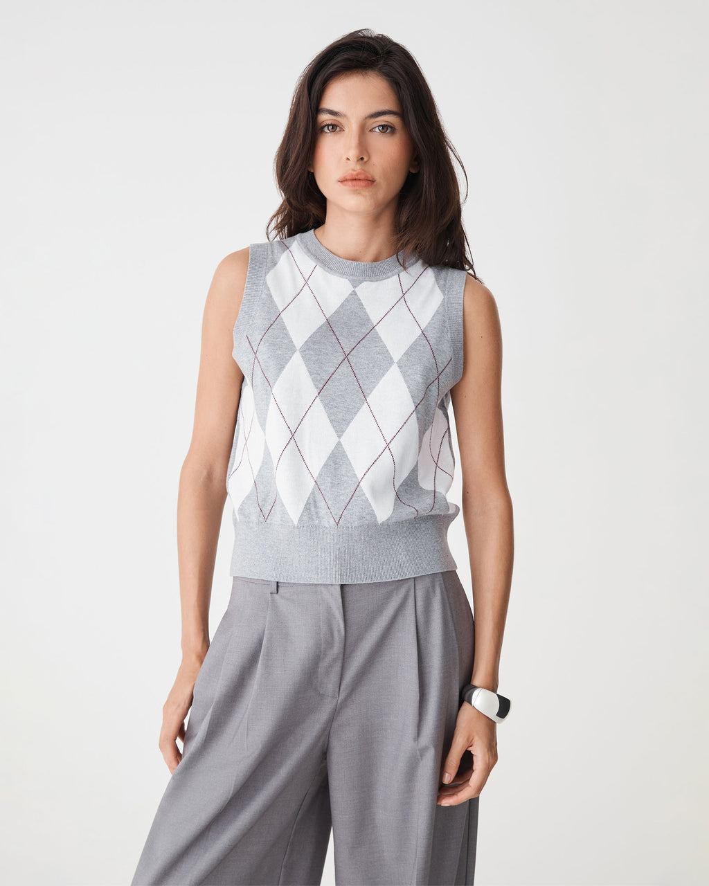 Jacinta Argyle Knit Vest