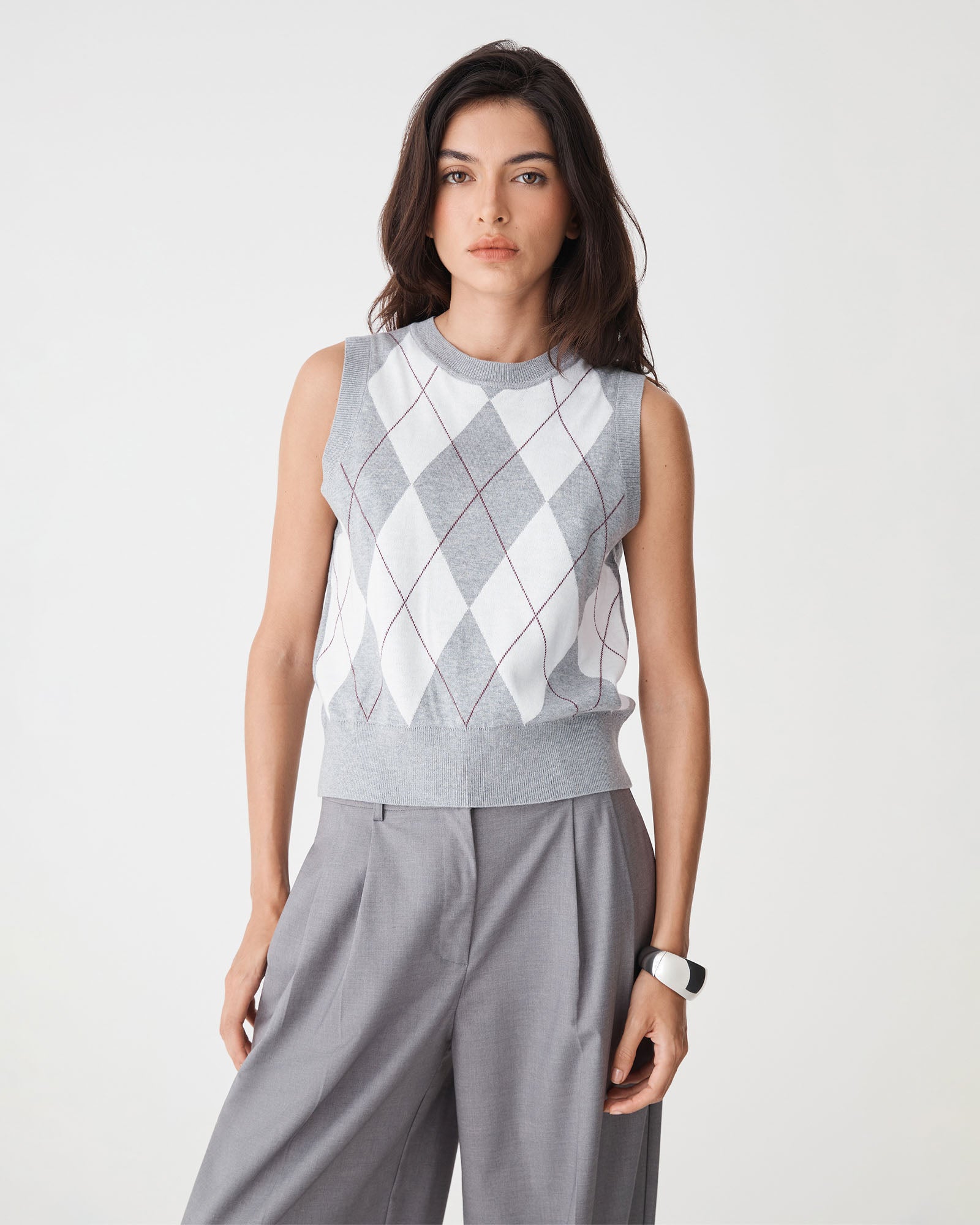 Jacinta Argyle Knit Vest