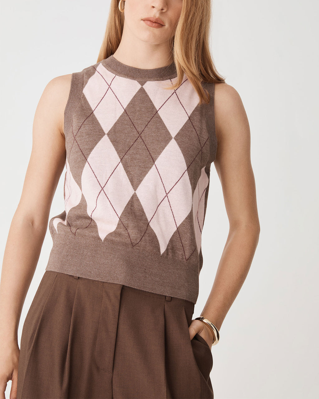 Jacinta Argyle Knit Vest