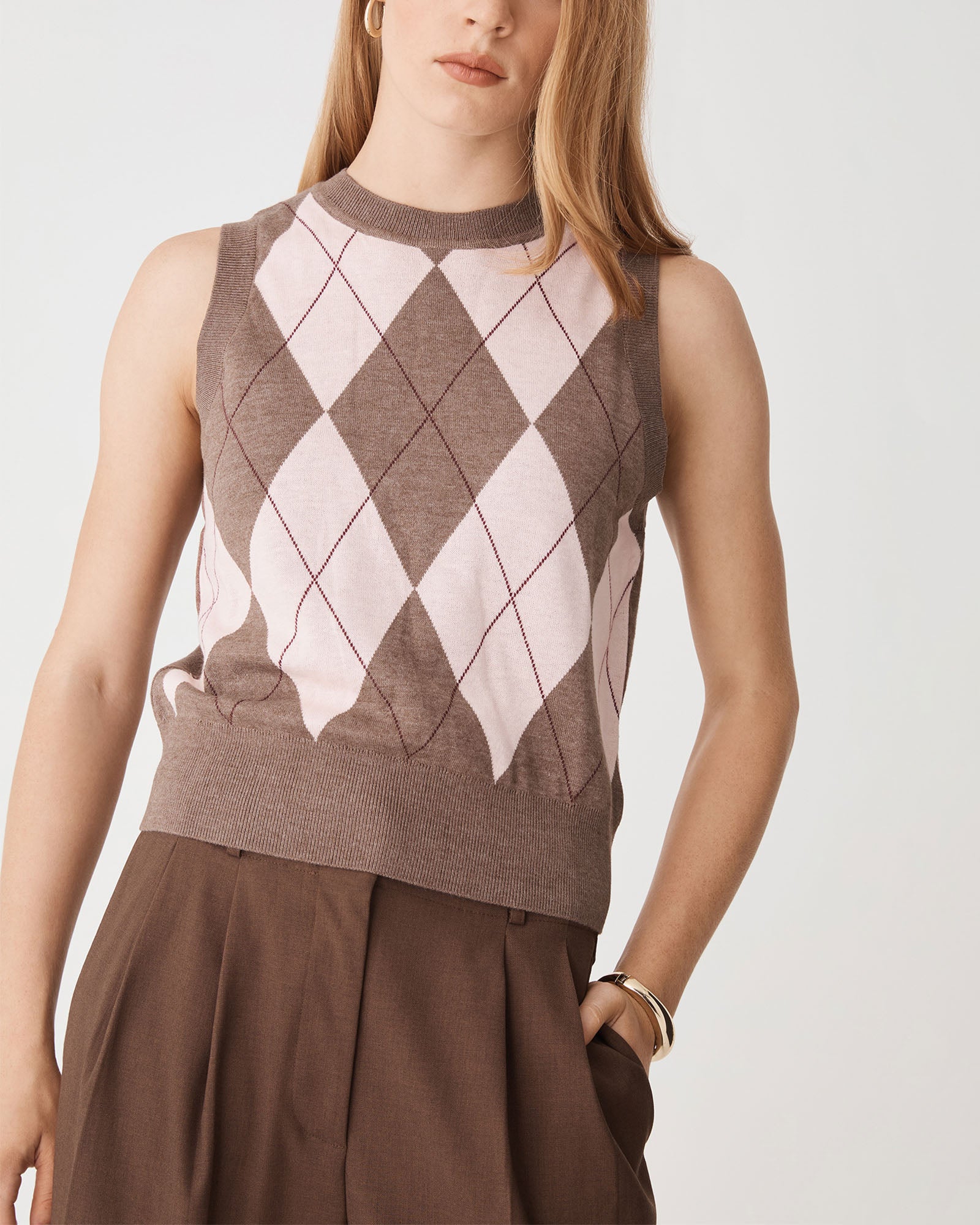 Jacinta Argyle Knit Vest