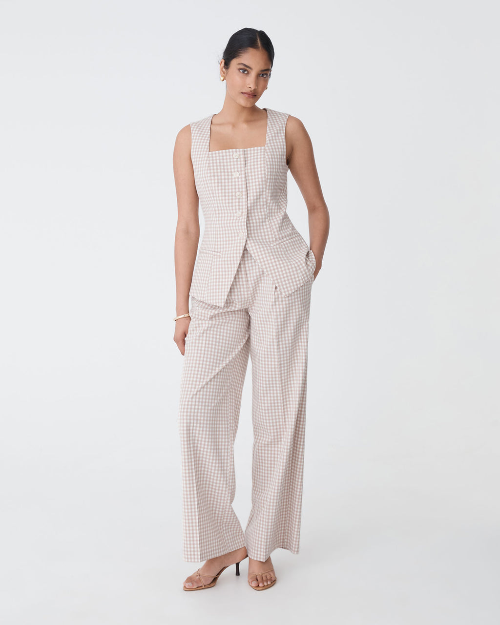 Koora Check Wide Leg Pants