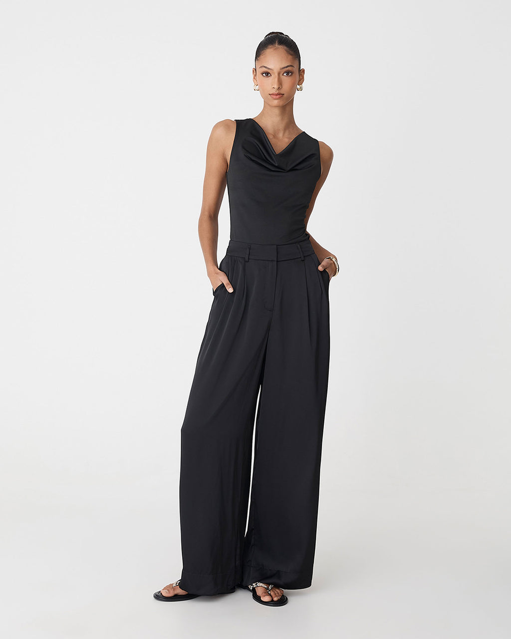 Valeria Wide Leg Satin Pants