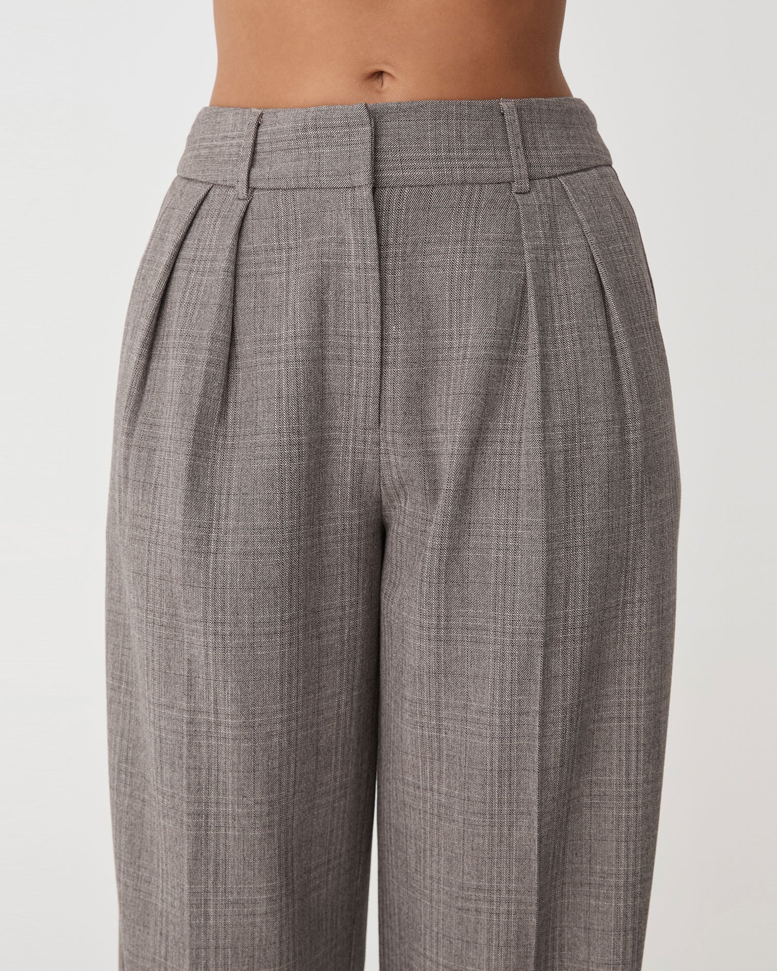 Loretta Pleated Check Pants