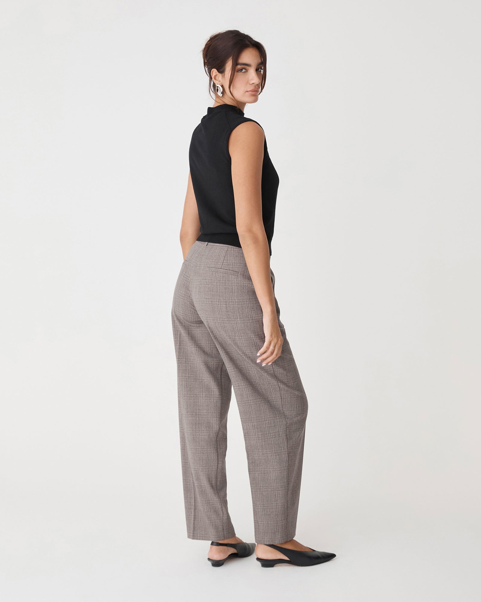 Loretta Pleated Check Pants