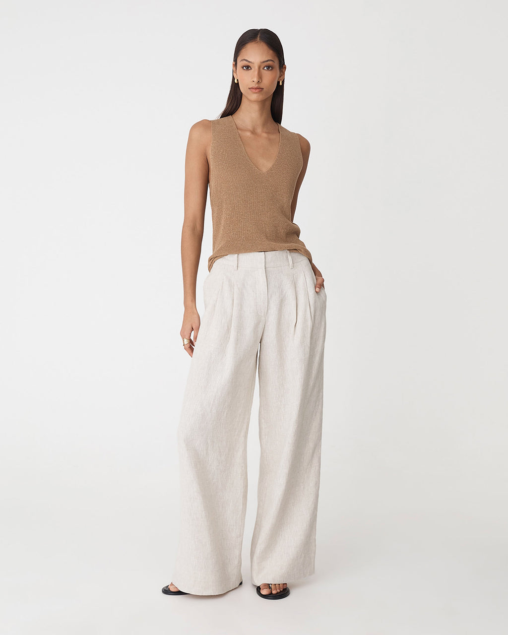 Ami Wide Leg Linen Pants