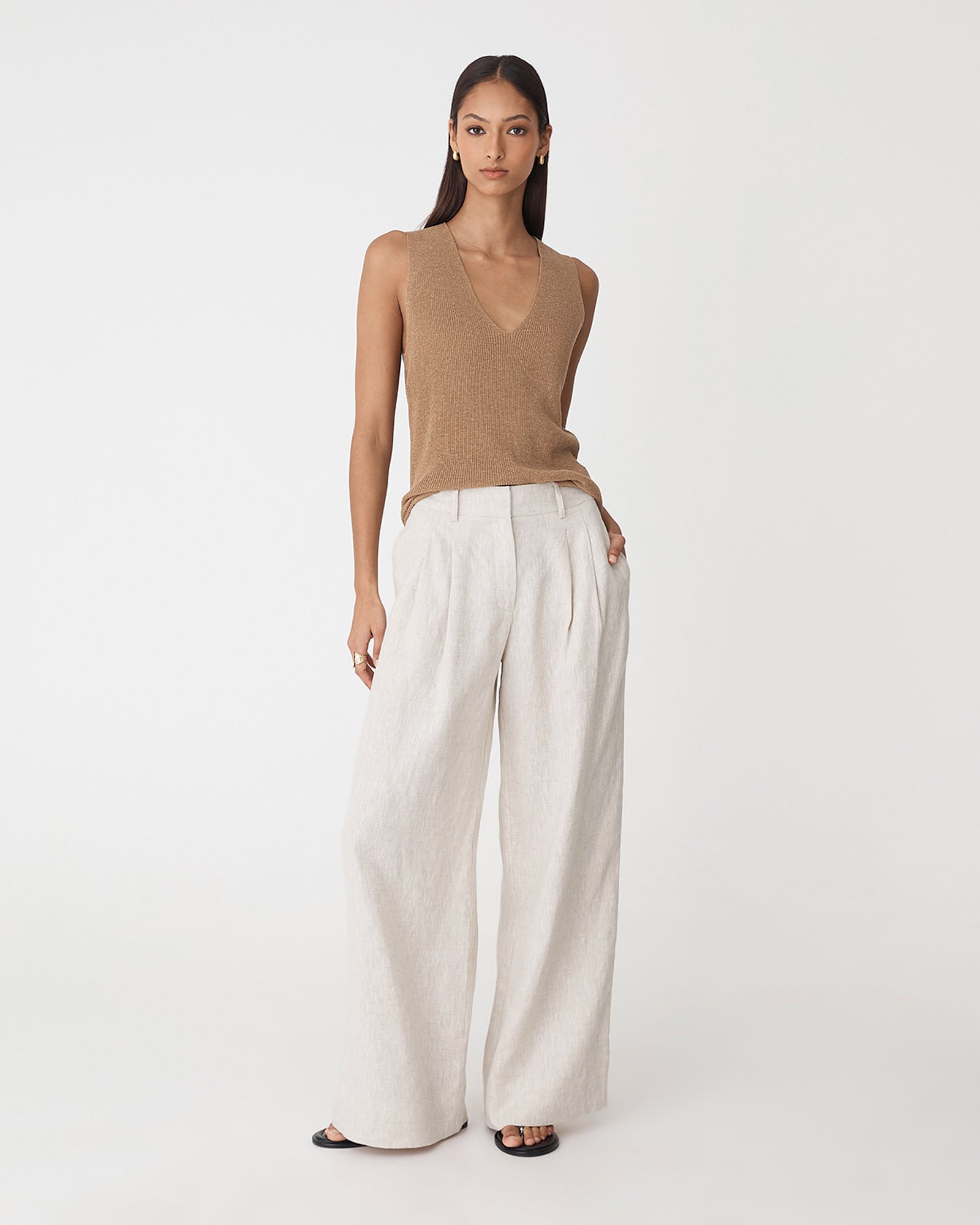 Ami Wide Leg Linen Pants