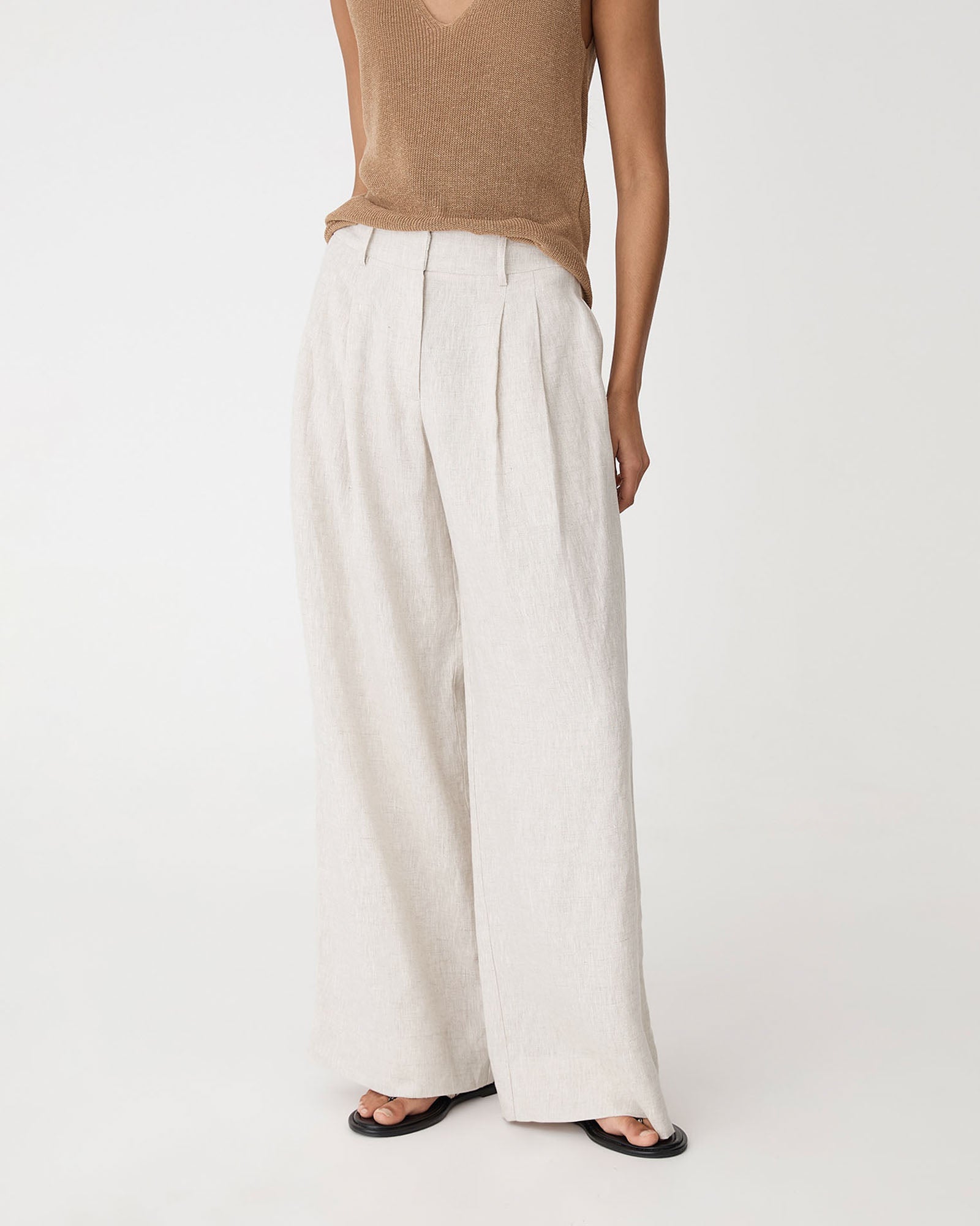 Ami Wide Leg Linen Pants